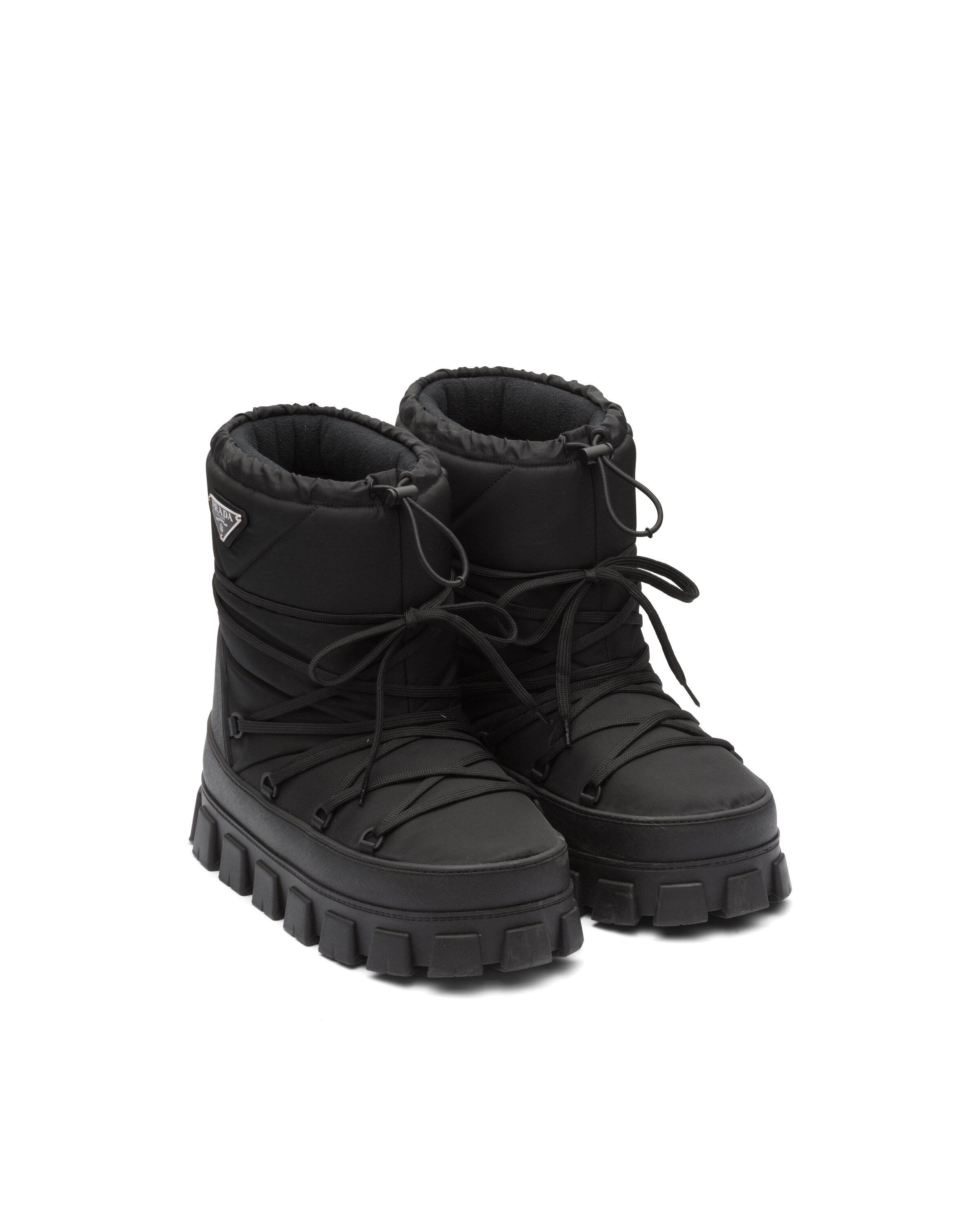 Prada Stivaletti Doposci In Gabardine Re-nylon, Uomo, Nero, Taglia 39/40