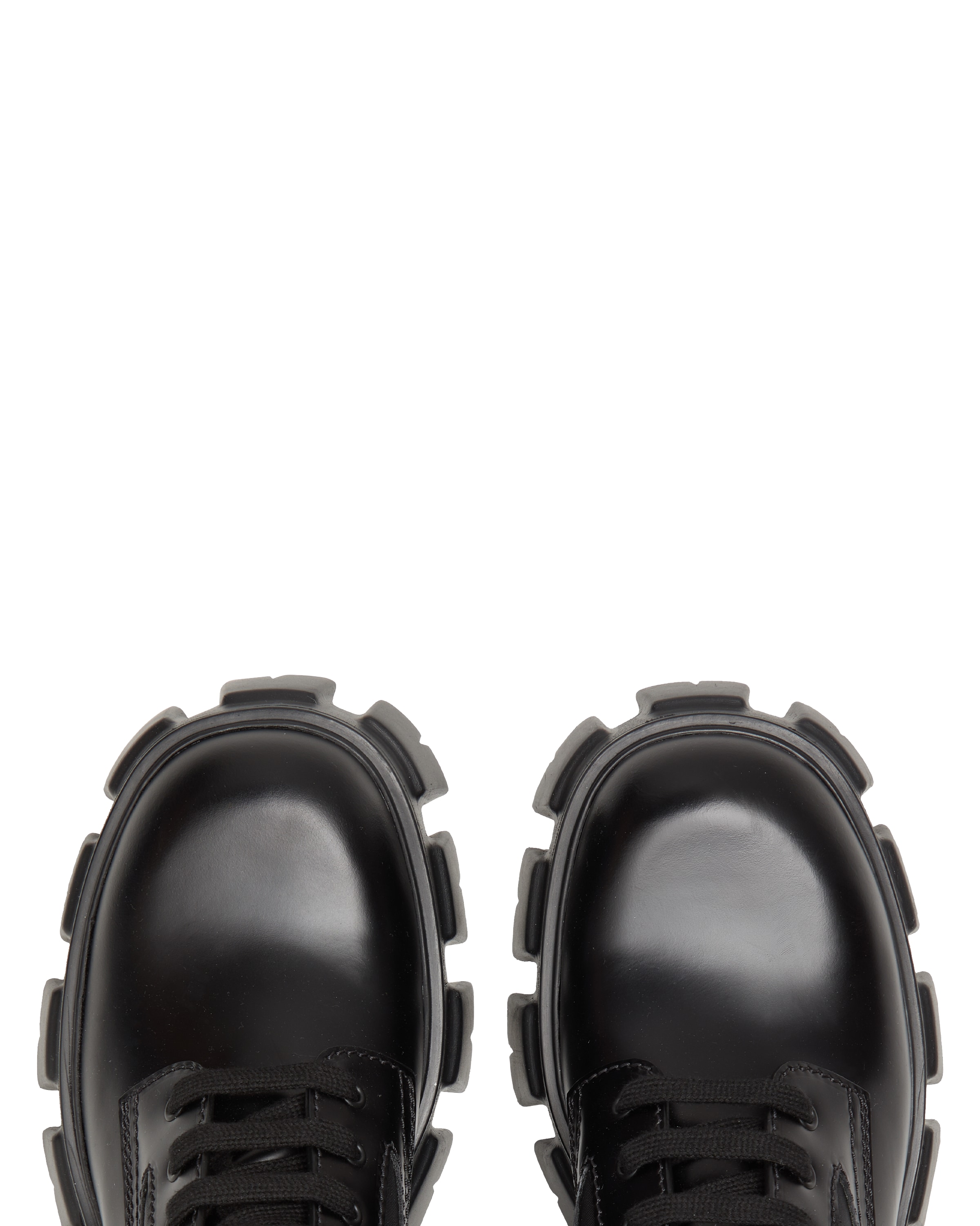 Prada Mens Black Monolith Pouch-embellished Leather And Recycled-nylon Ankle Boots In Black