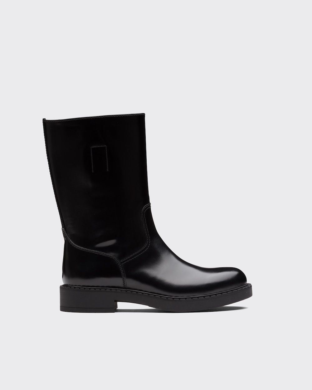 Black Brushed leather mid-calf boots