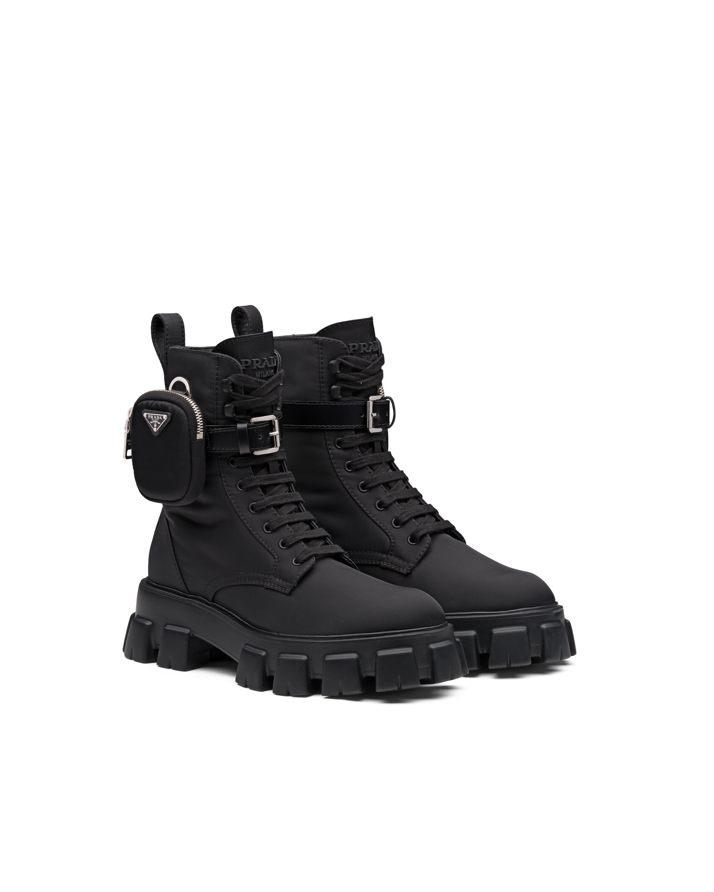 Re-Nylon Gabardine combat boots | Prada