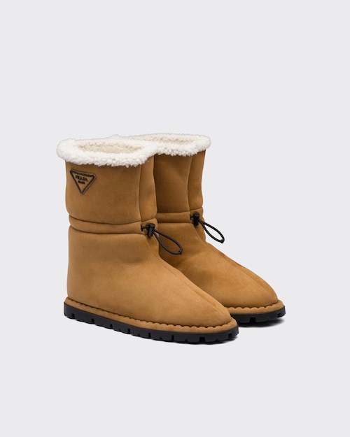 Botines de piel vuelta Coñac | Prada