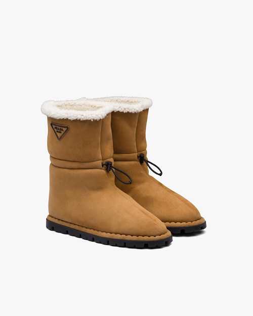 shearling booties