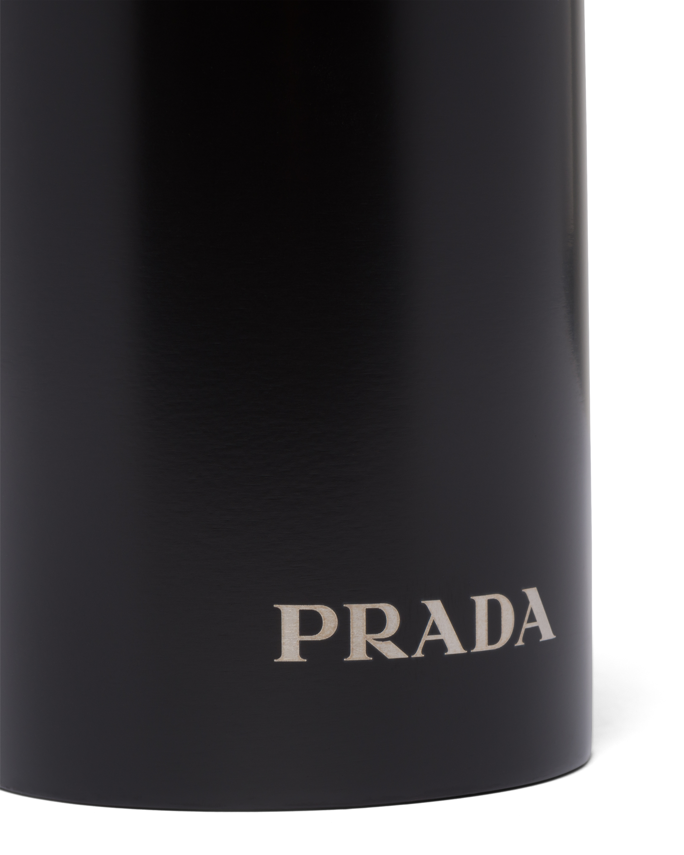 Shop Prada Stainless Steel Insulated Water Bottle, 350 ml In Black