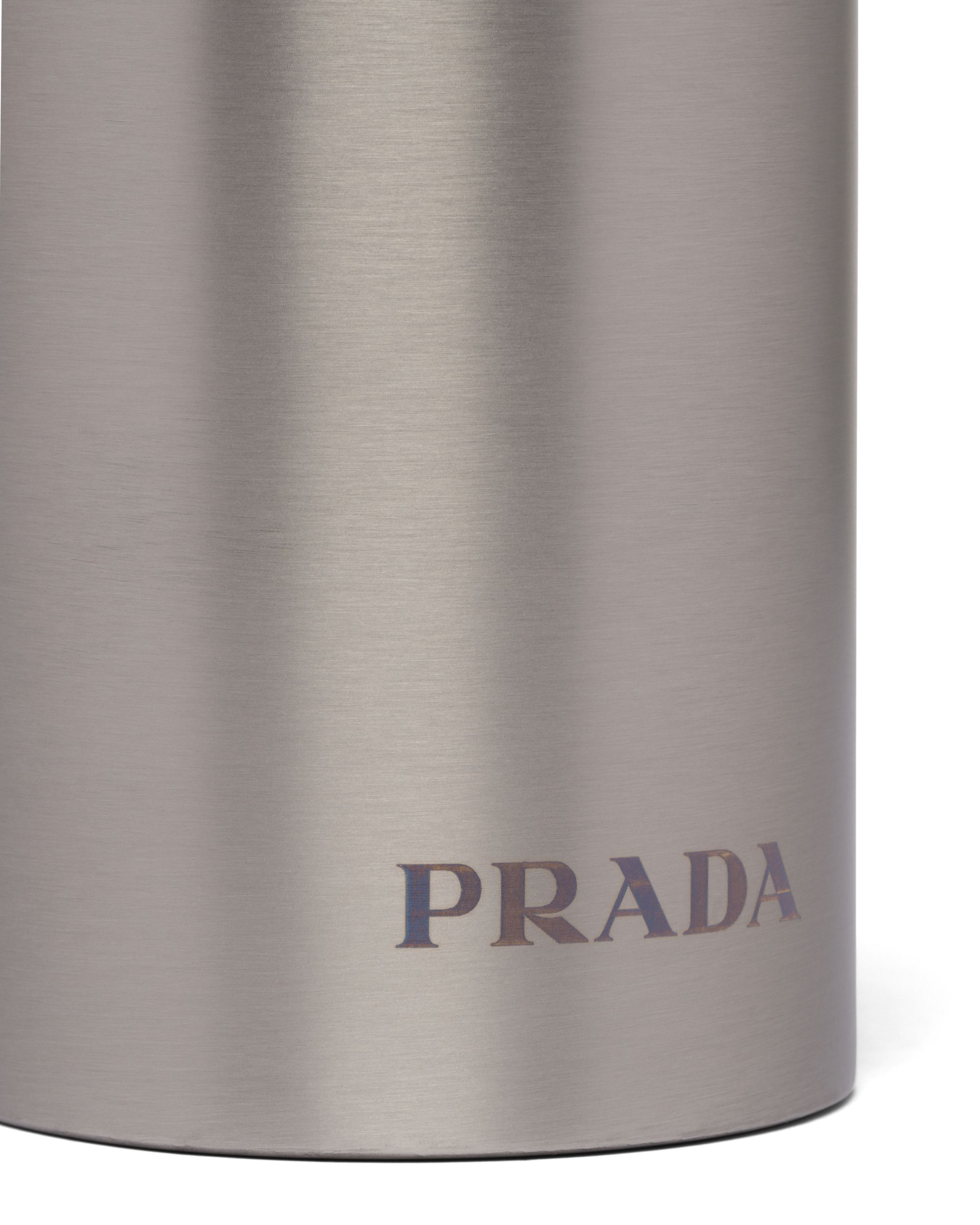 Shop Prada Stainless Steel Insulated Water Bottle, 350 ml In Silver