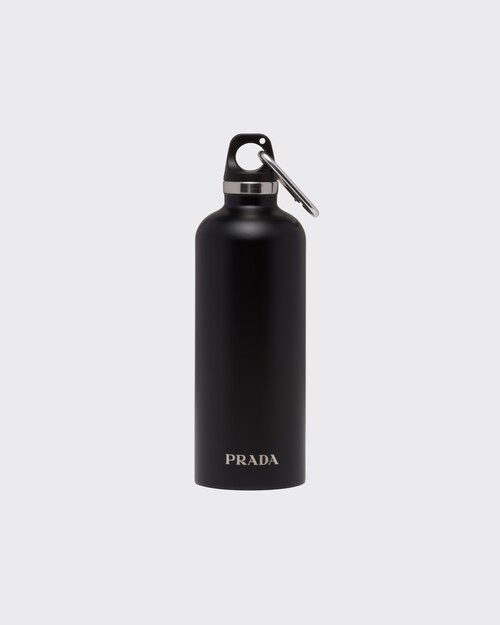 Black Stainless steel insulated water bottle, 500 ml | Prada