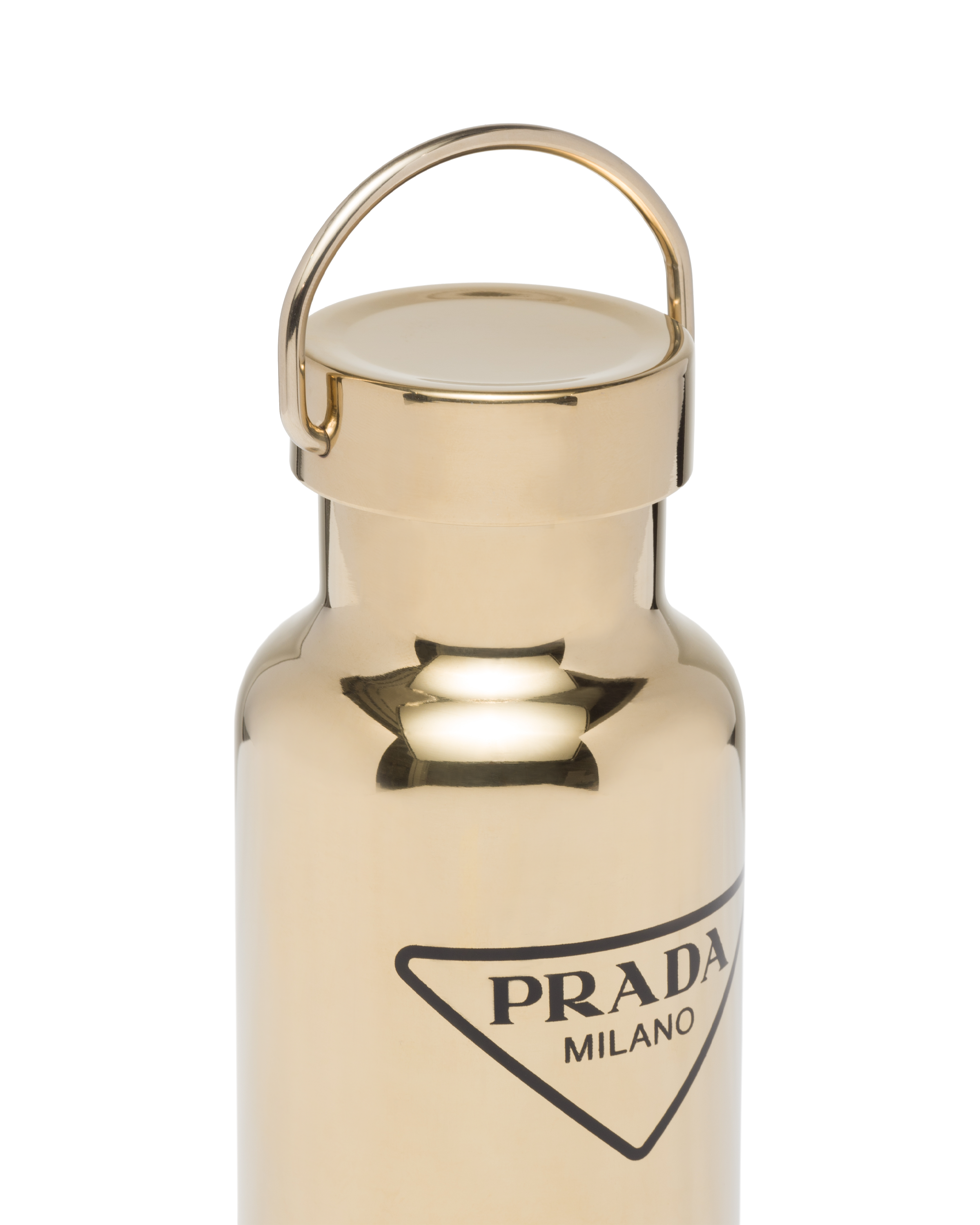 Gold/black Stainless steel insulated water bottle, 500 ml | Prada