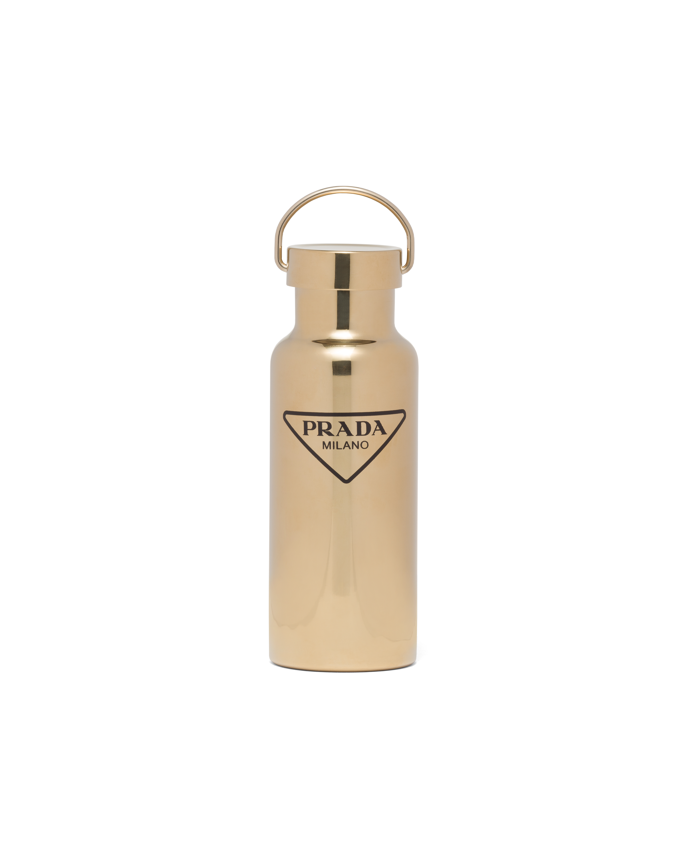 Gold/black Stainless steel insulated water bottle, 500 ml | Prada