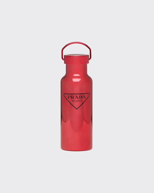 Red/black Stainless steel water bottle, 500 ml | Prada