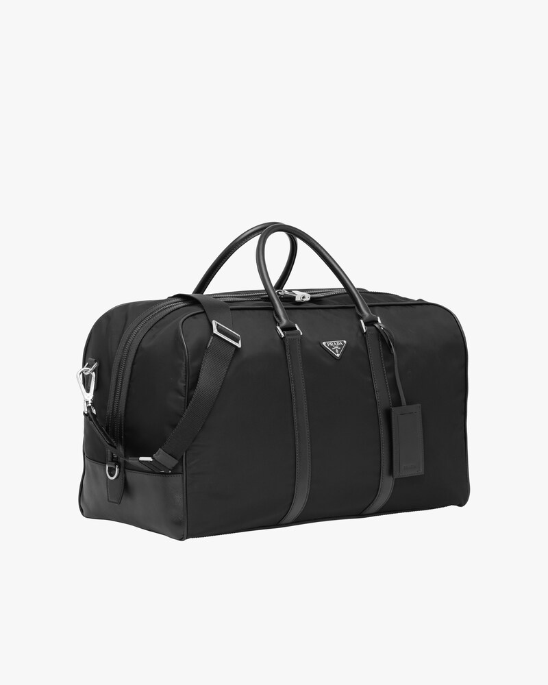 black nylon duffle bag
