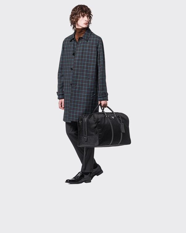 Re-Nylon and Saffiano leather duffle bag - Black Re-Nylon and Saffiano leather duffle bag - Black