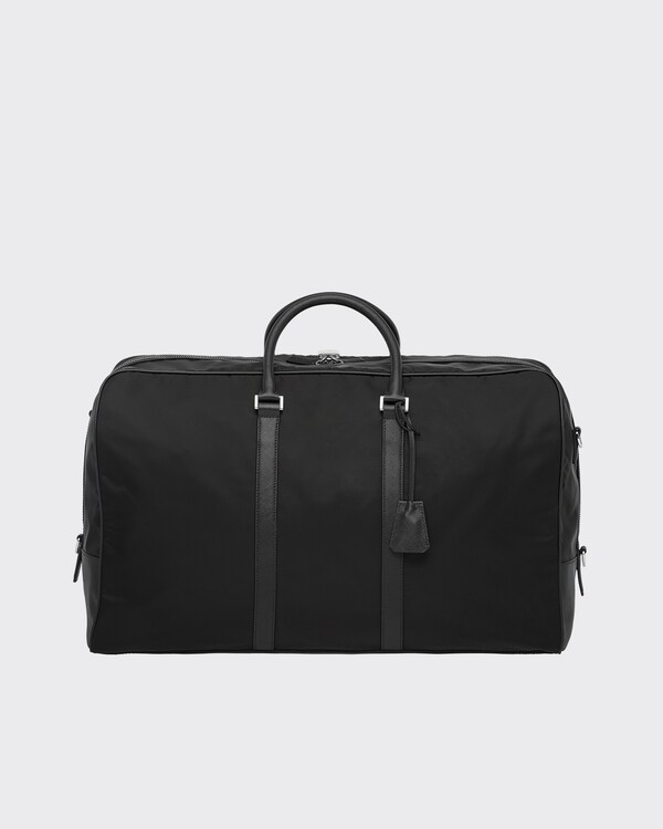 Re-Nylon and Saffiano leather duffle bag - Black Re-Nylon and Saffiano leather duffle bag - Black