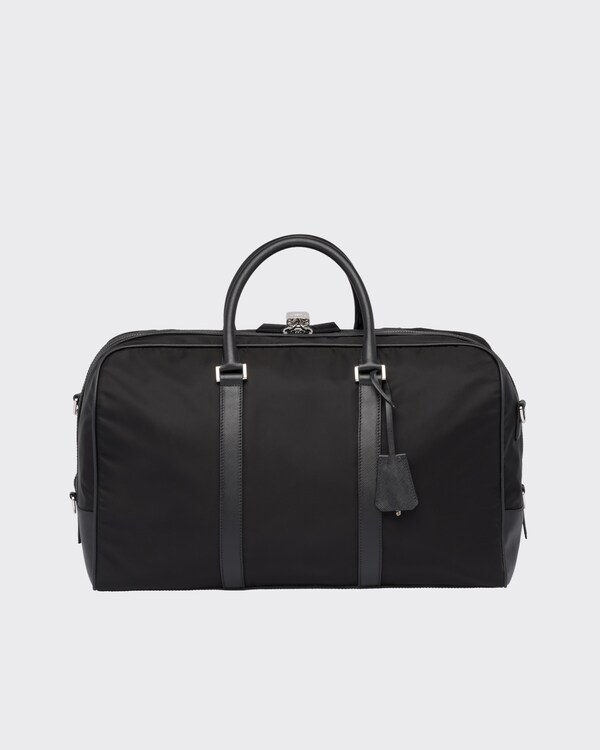 Re-Nylon and Saffiano leather duffle bag Re-Nylon and Saffiano leather duffle bag