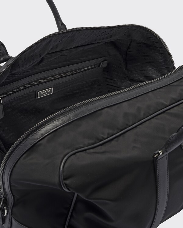 Re-Nylon and Saffiano leather duffle bag Re-Nylon and Saffiano leather duffle bag