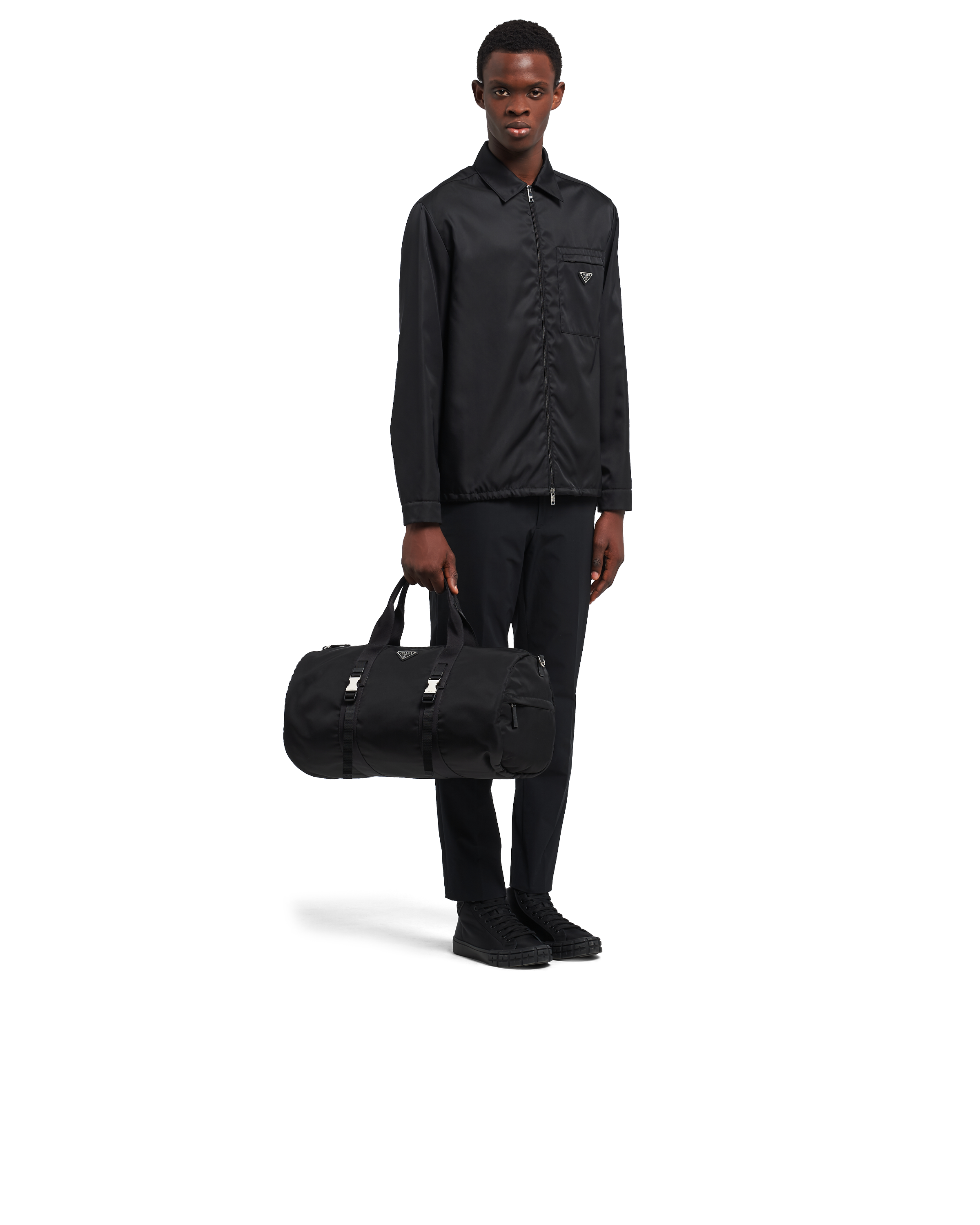 Black Nylon and Saffiano leather duffle bag Prada