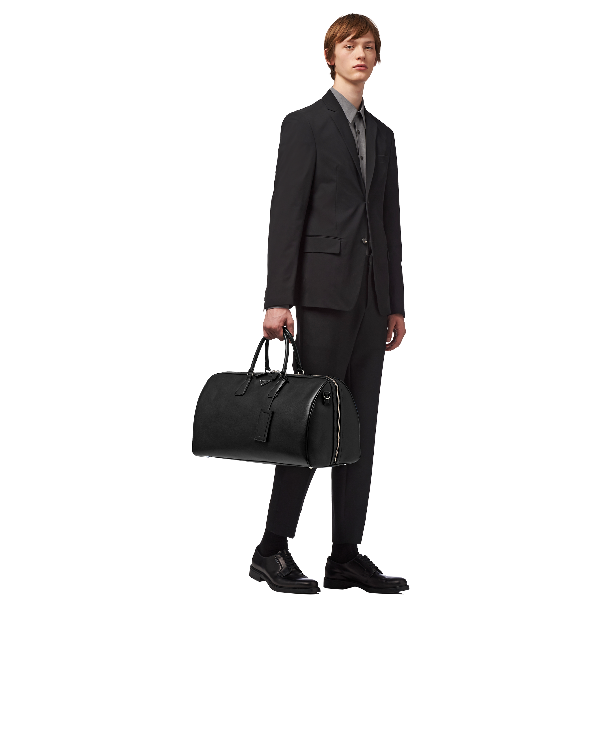 Black Saffiano Leather Travel Bag