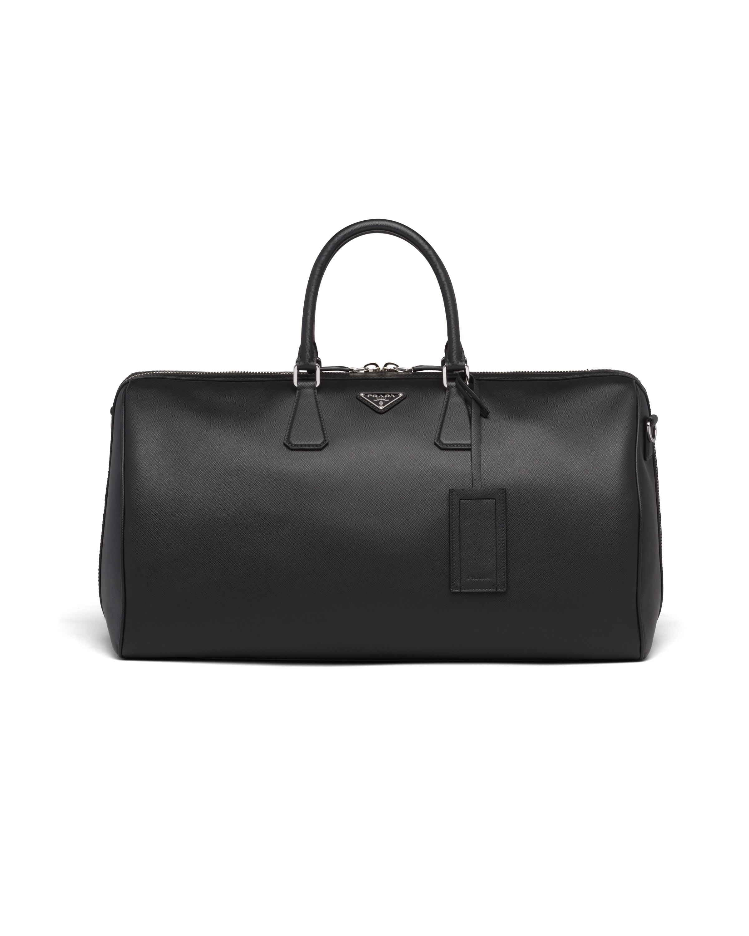 Prada Sac De Sport En Cuir Saffiano, Unisex, Noir