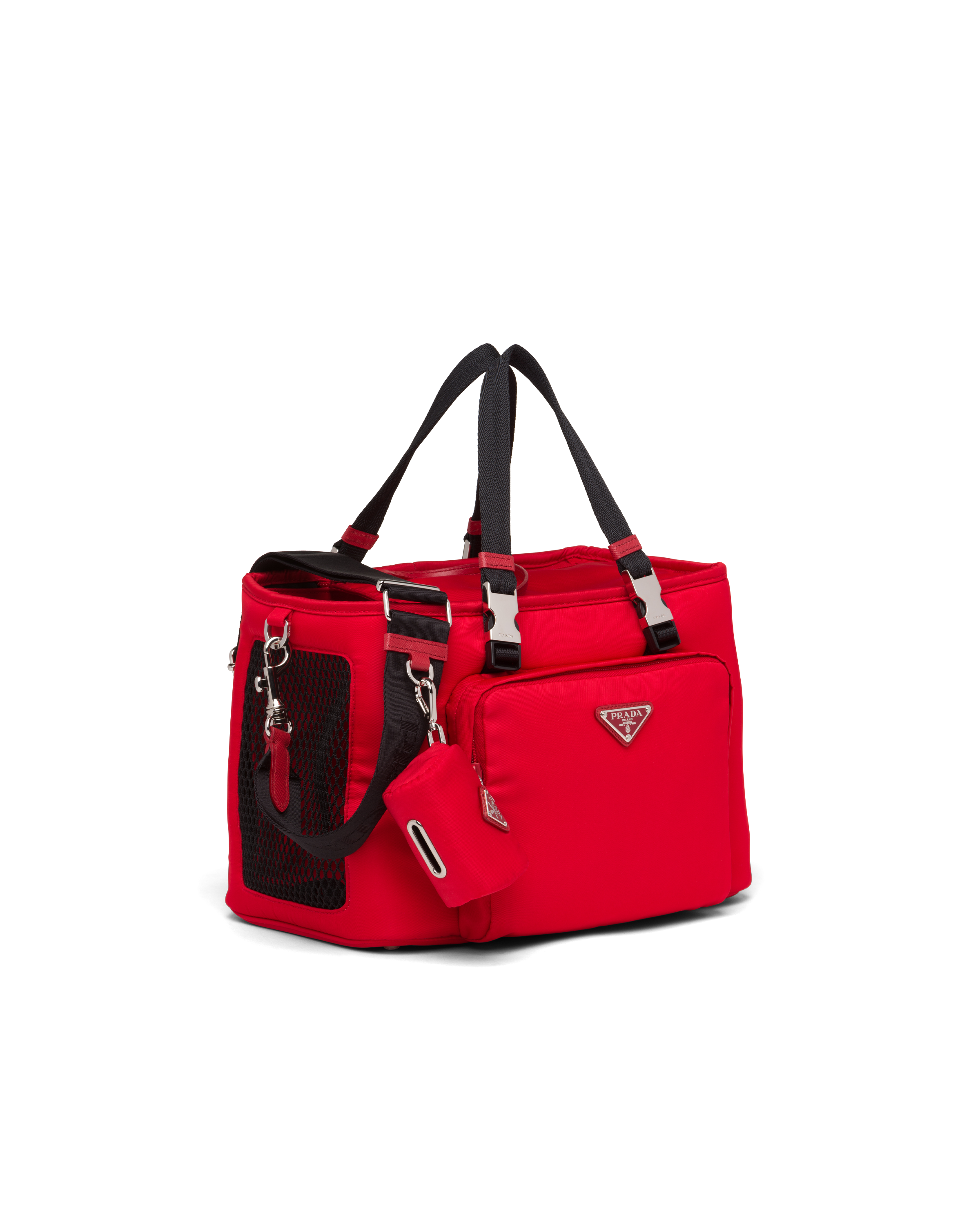 Re Nylon and Saffiano leather pet bag