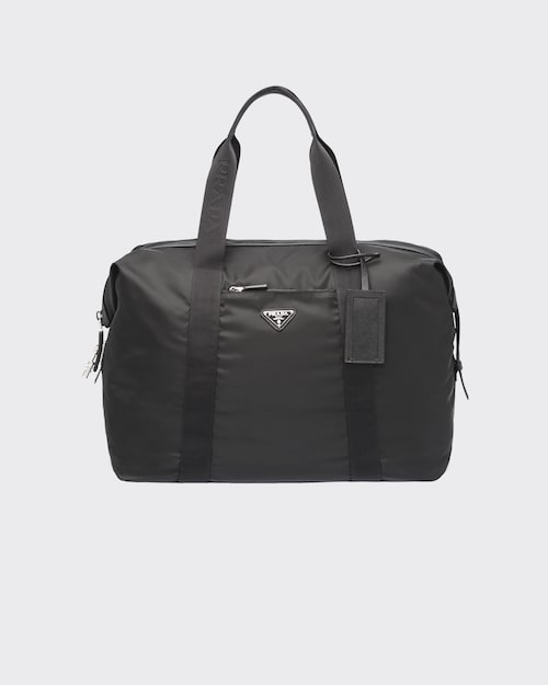 ブラック Re Nylon xサフィアーノレザー ダッフルバッグ | Prada