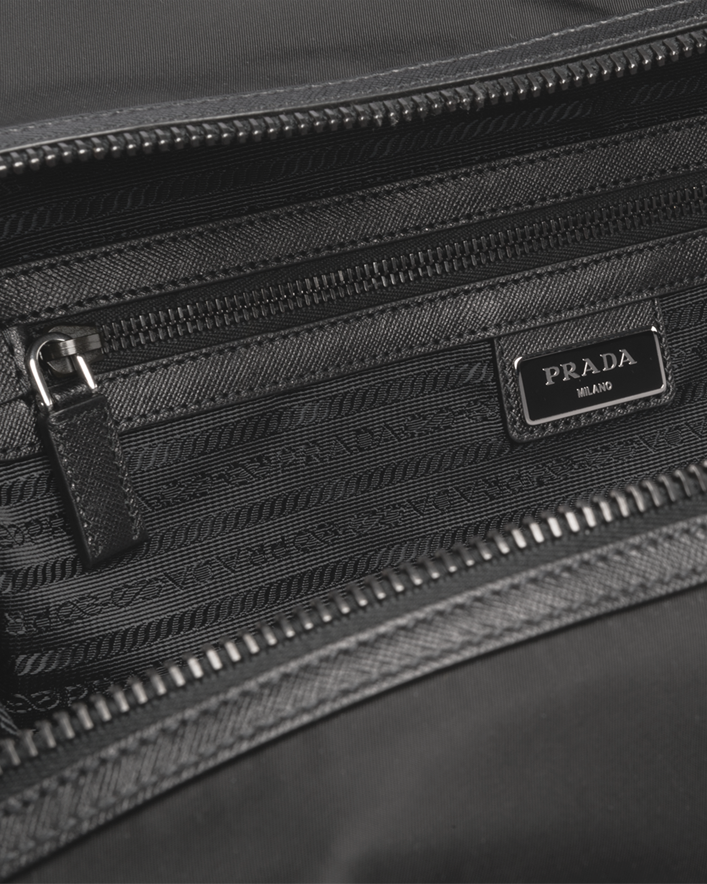 Prada Saffiano Leather Duffle Travel Bag Black