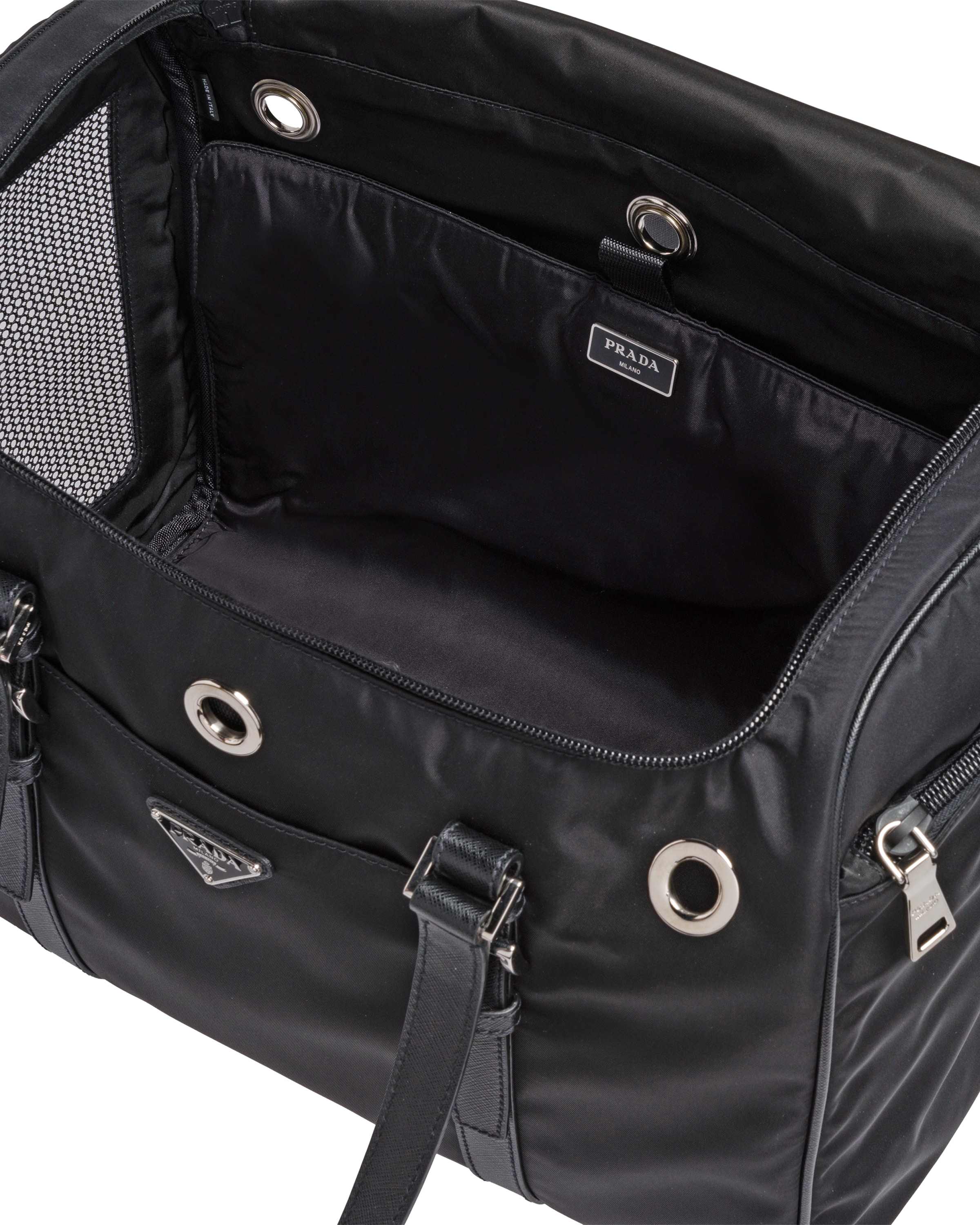 Black Nylon and Saffiano leather pet bag Prada