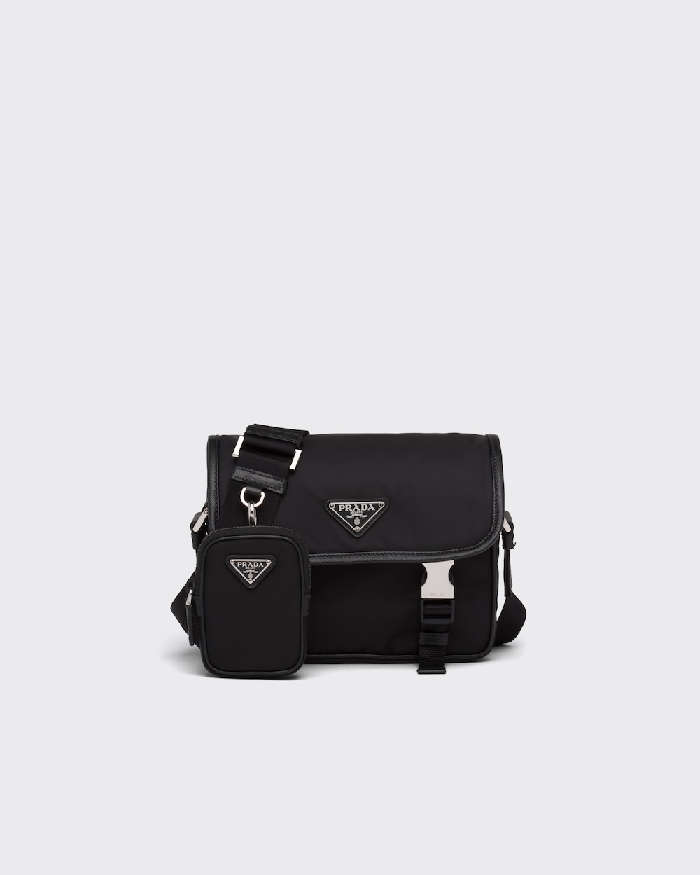 Re Nylon And Saffiano Leather Shoulder Bag