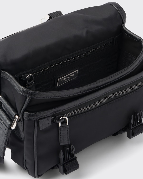 Re-Nylon and Saffiano leather shoulder bag Re-Nylon and Saffiano leather shoulder bag