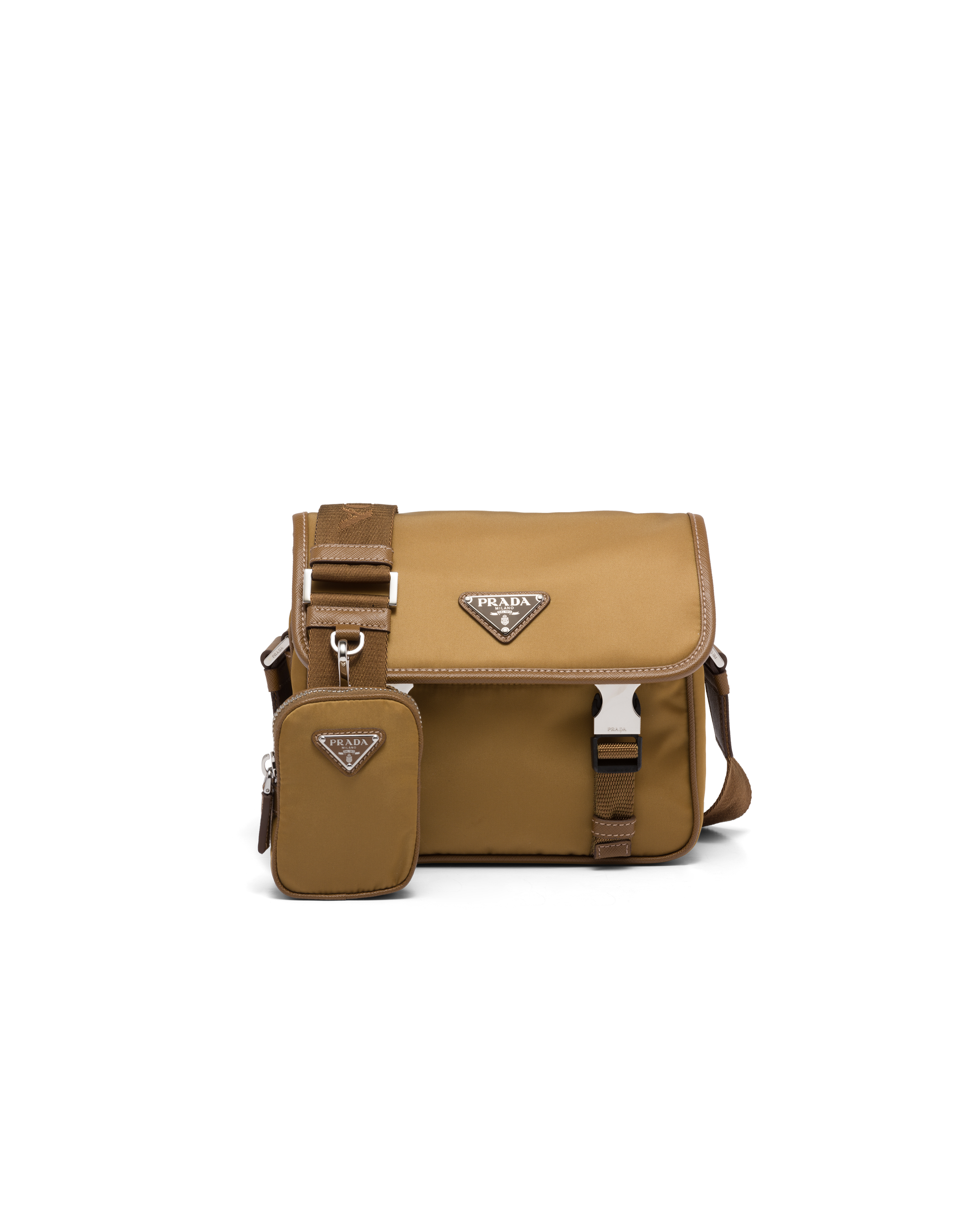 PRADA RE-NYLON AND SAFFIANO LEATHER SHOULDER BAG