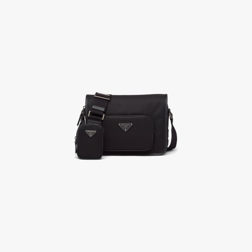 Black ReNylon and Saffiano Leather shoulder bag Prada