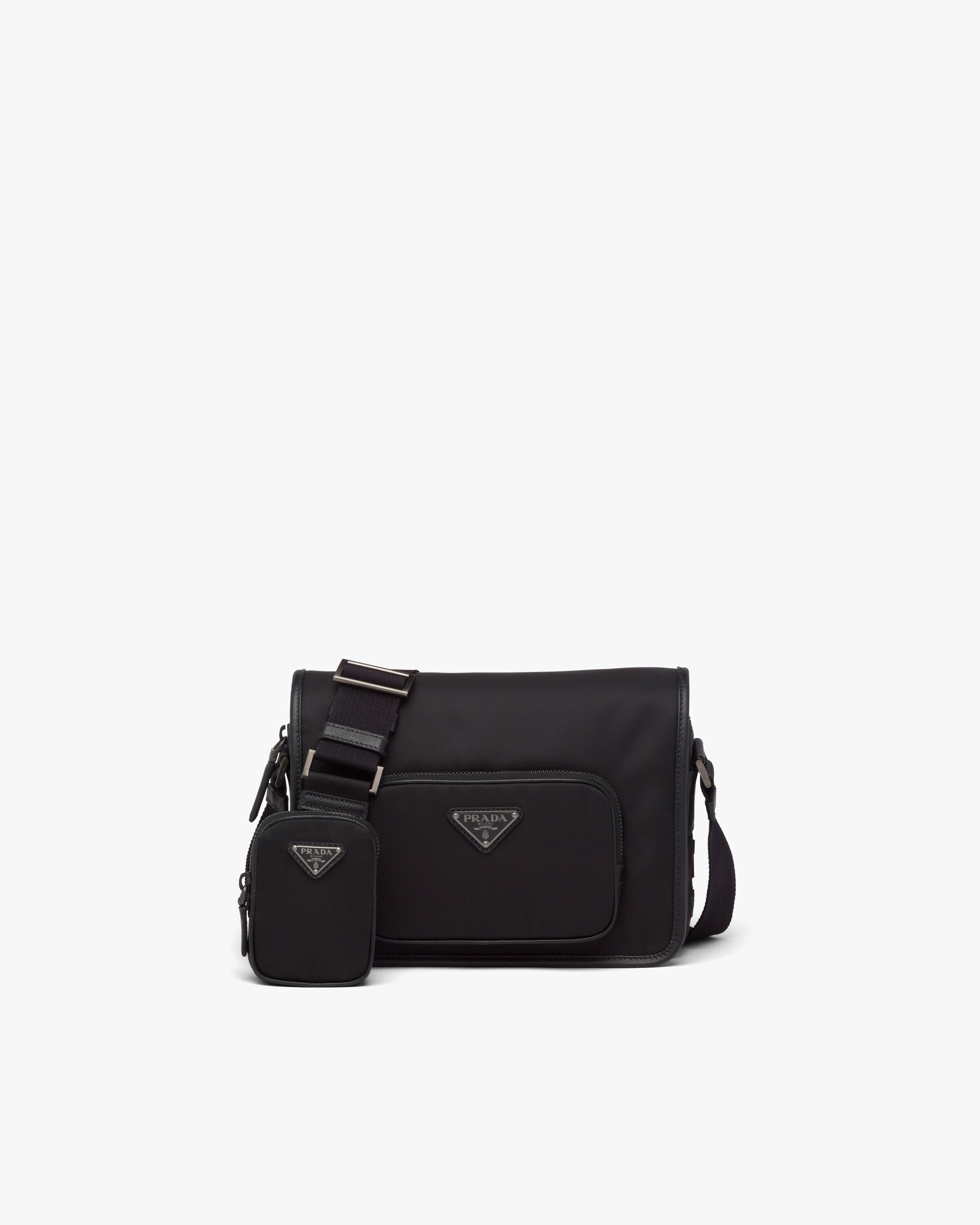 Black ReNylon and Saffiano Leather shoulder bag Prada
