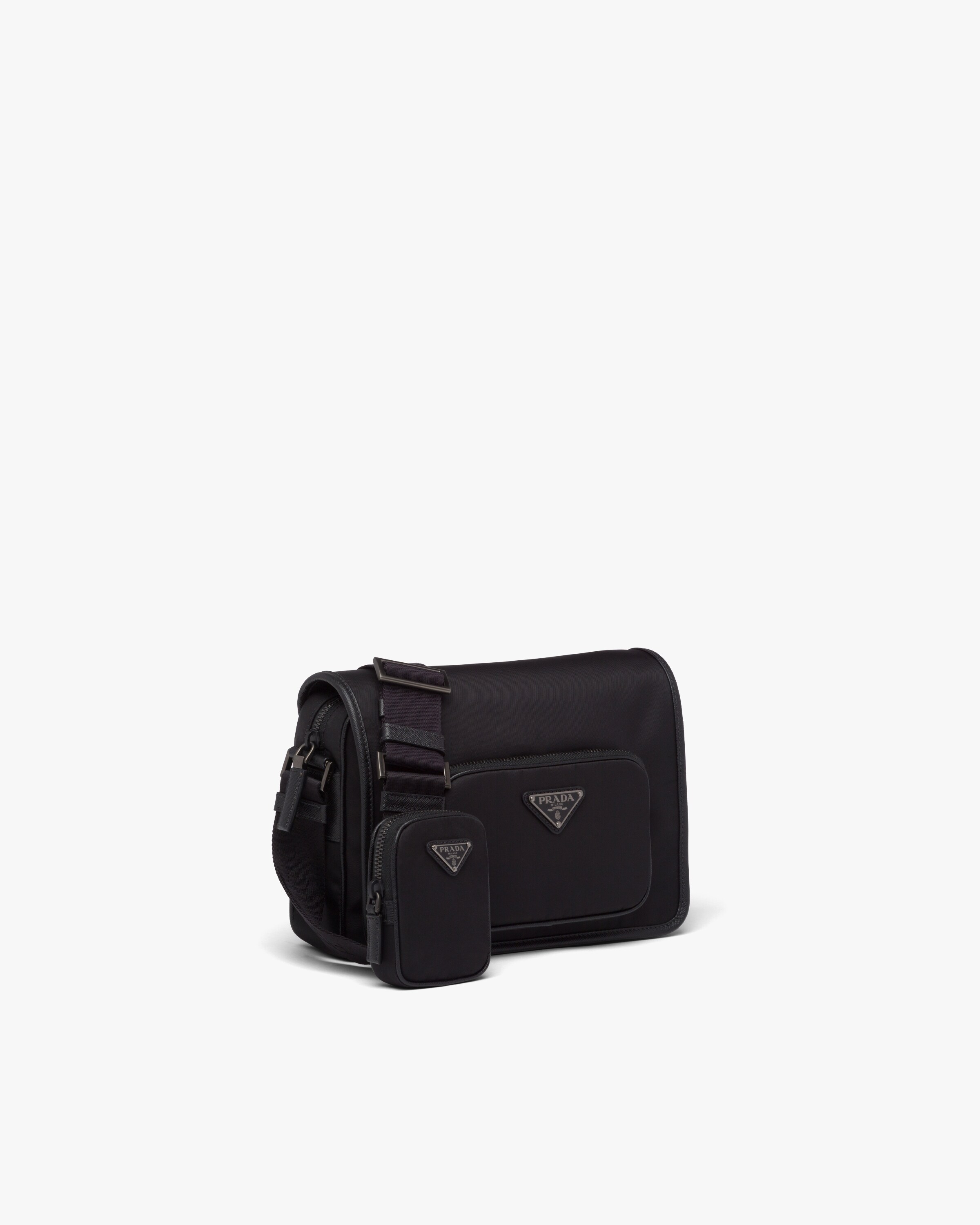 Black ReNylon and Saffiano Leather shoulder bag Prada