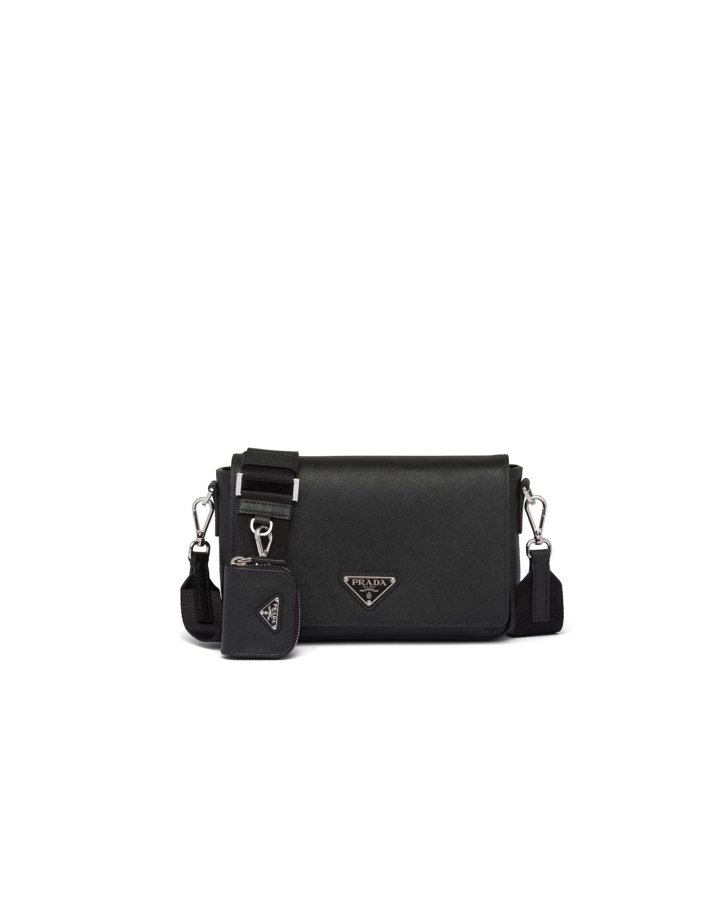 Prada Borsa A Tracolla In Saffiano, Uomo, Nero