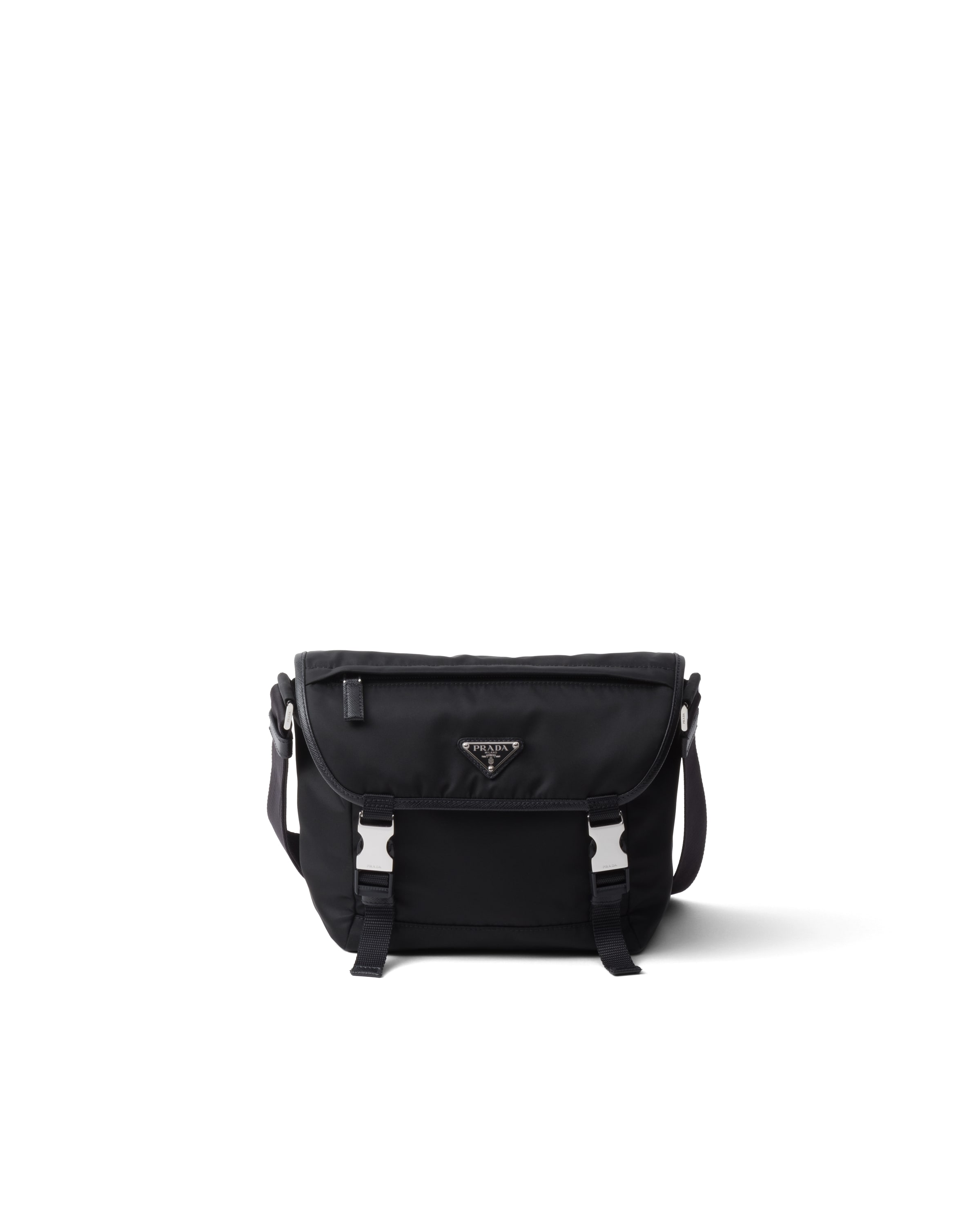 Prada Borsa A Tracolla In Re-nylon E Saffiano, Uomo, Nero