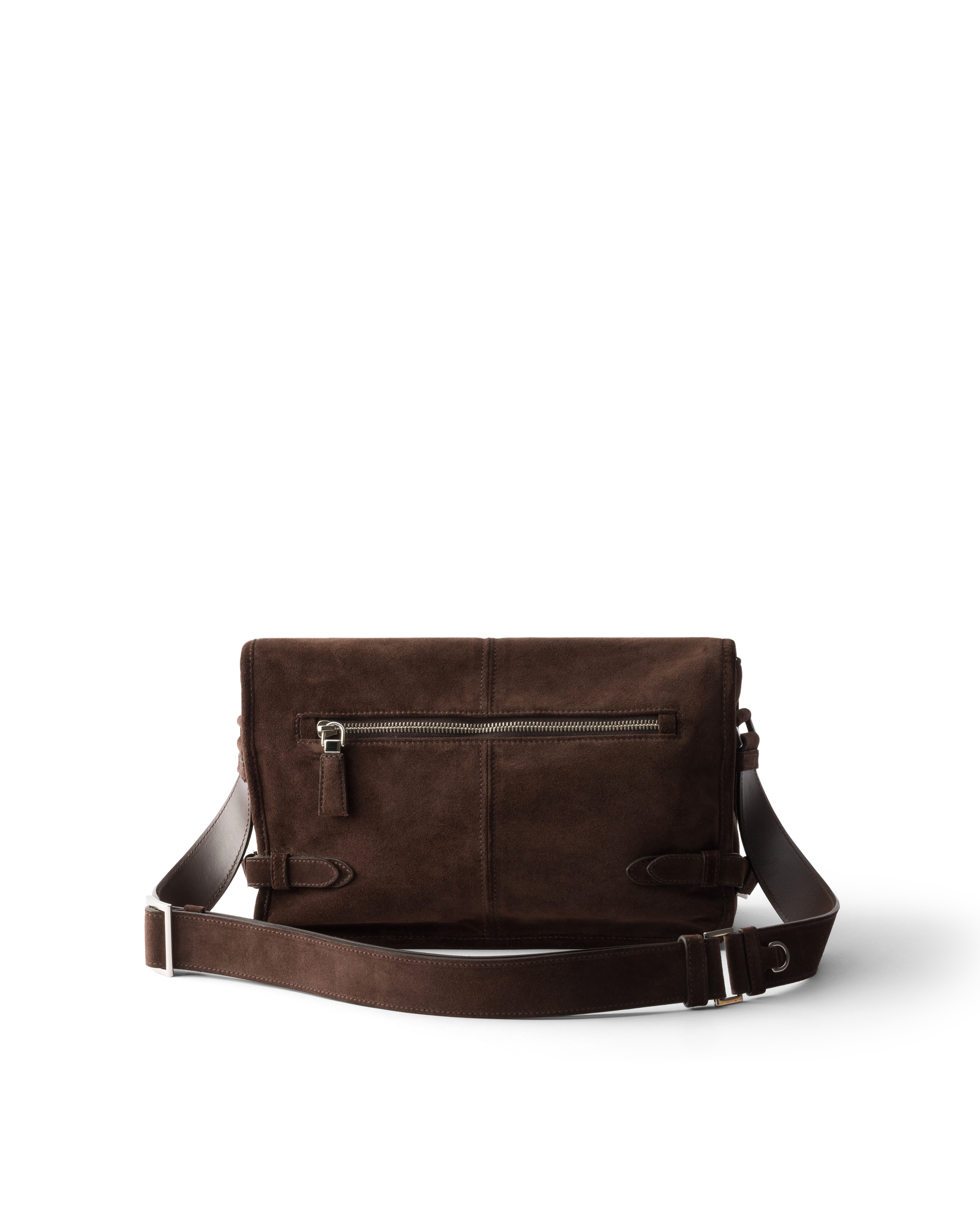 Prada Suede Shoulder Bag In Brown