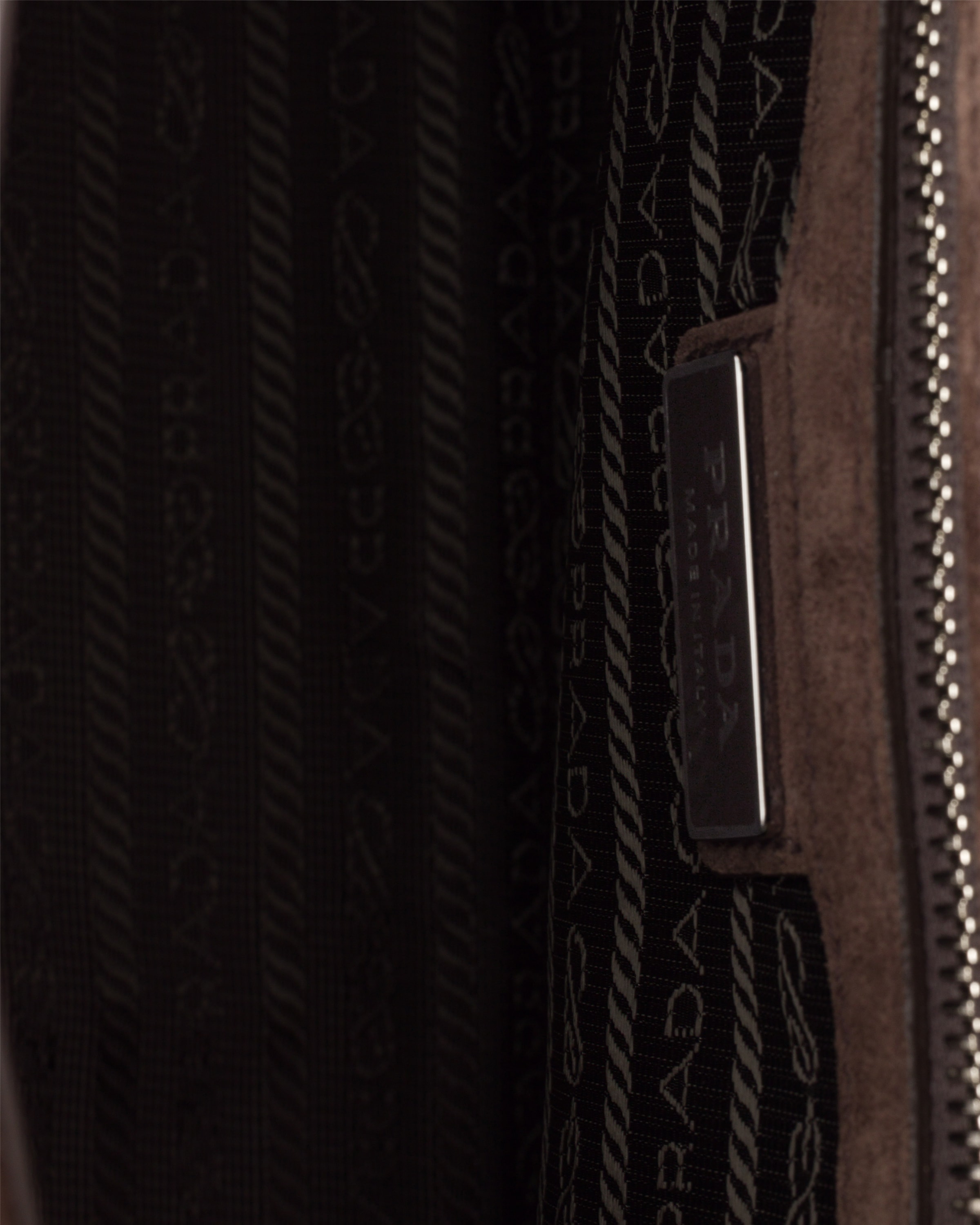 Prada Suede Shoulder Bag In Brown
