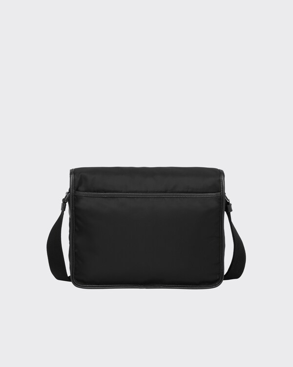 Re-Nylon and Saffiano leather shoulder bag - Black Re-Nylon and Saffiano leather shoulder bag - Black