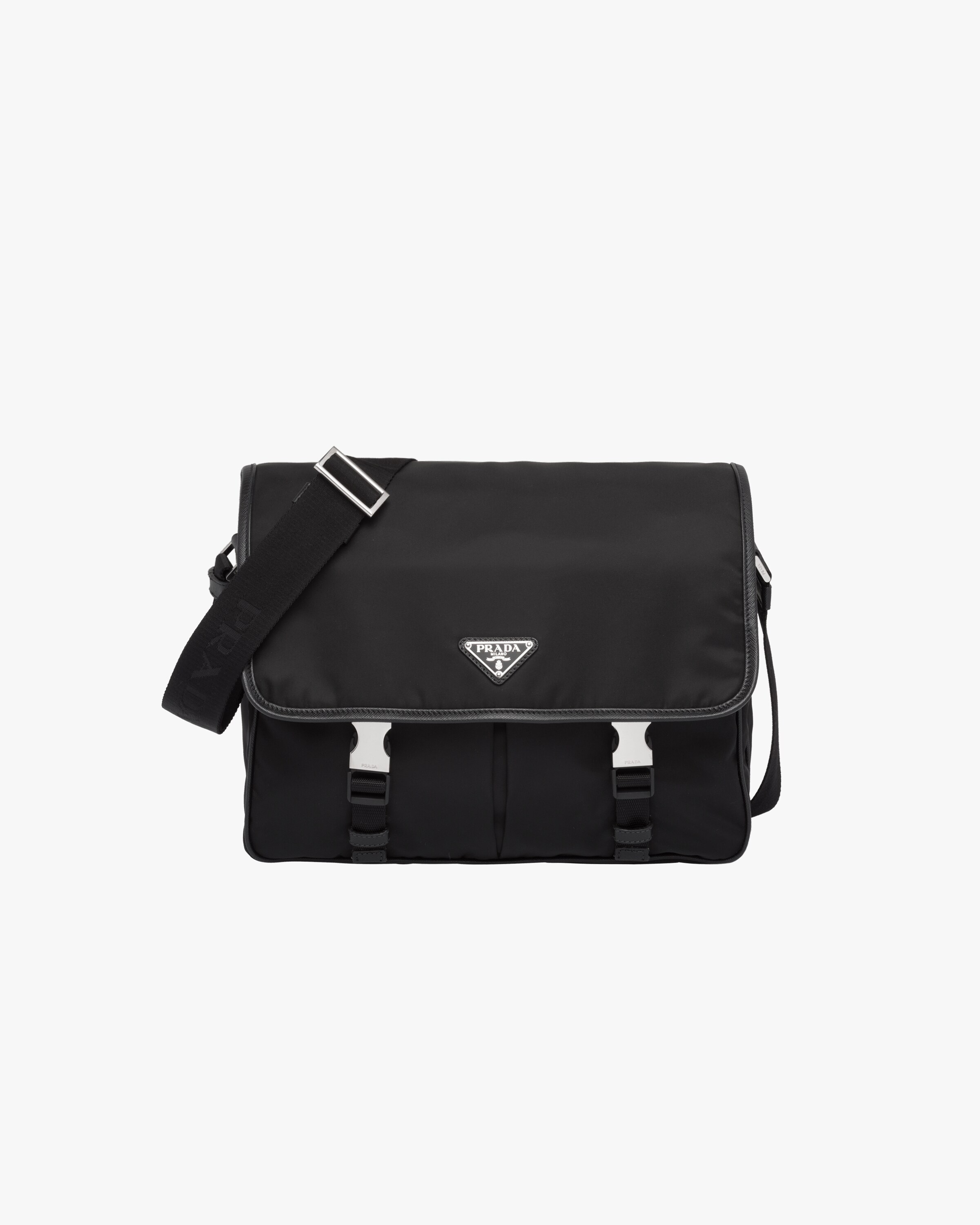 Black ReNylon and Saffiano leather shoulder bag Prada