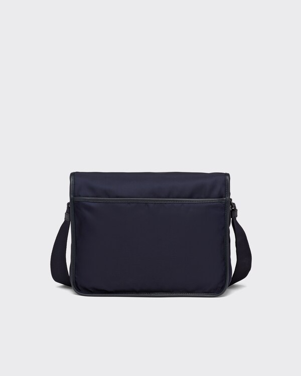 Re-Nylon and Saffiano leather shoulder bag - Navy Re-Nylon and Saffiano leather shoulder bag - Navy