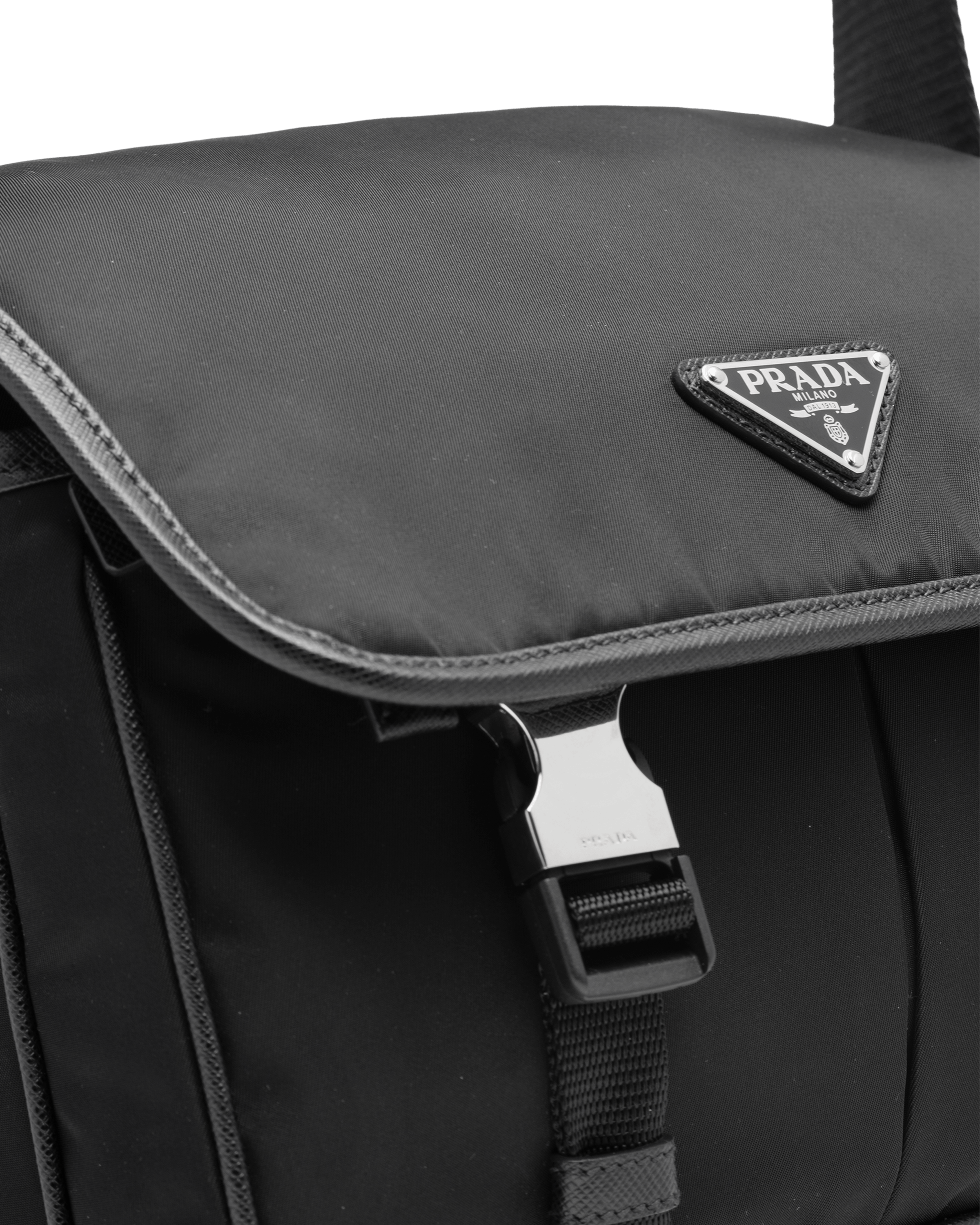 Black Re-Nylon and Saffiano leather shoulder bag | PRADA