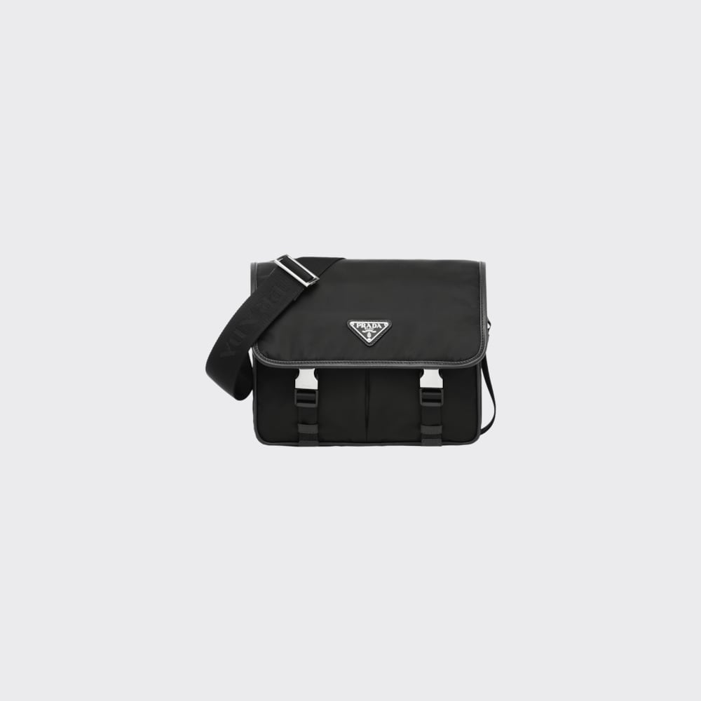Prada Sac porté épaule en Re-Nylon et cuir Saffiano 1
