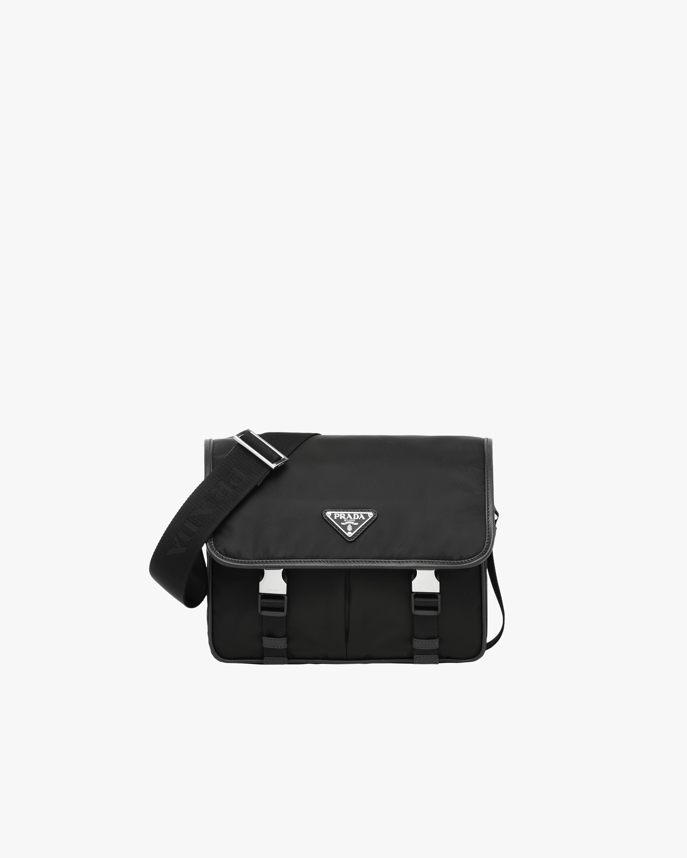 Black ReNylon and Saffiano leather shoulder bag Prada