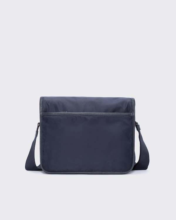Re-Nylon和Saffiano皮革单肩包 - 蓝色 Re-Nylon和Saffiano皮革单肩包 - 蓝色