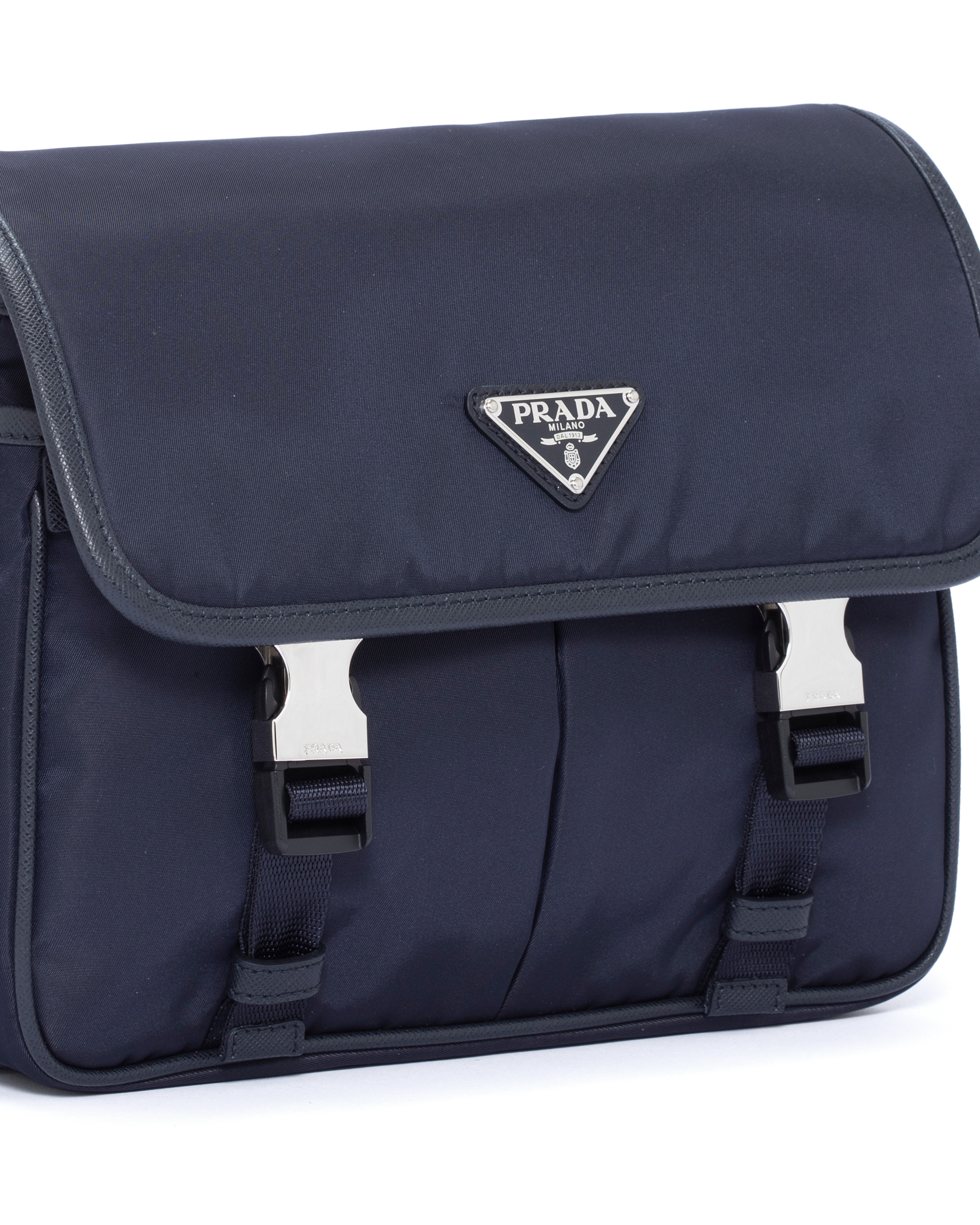 Prada Re\u002DNylon和Saffiano皮革单肩包 5