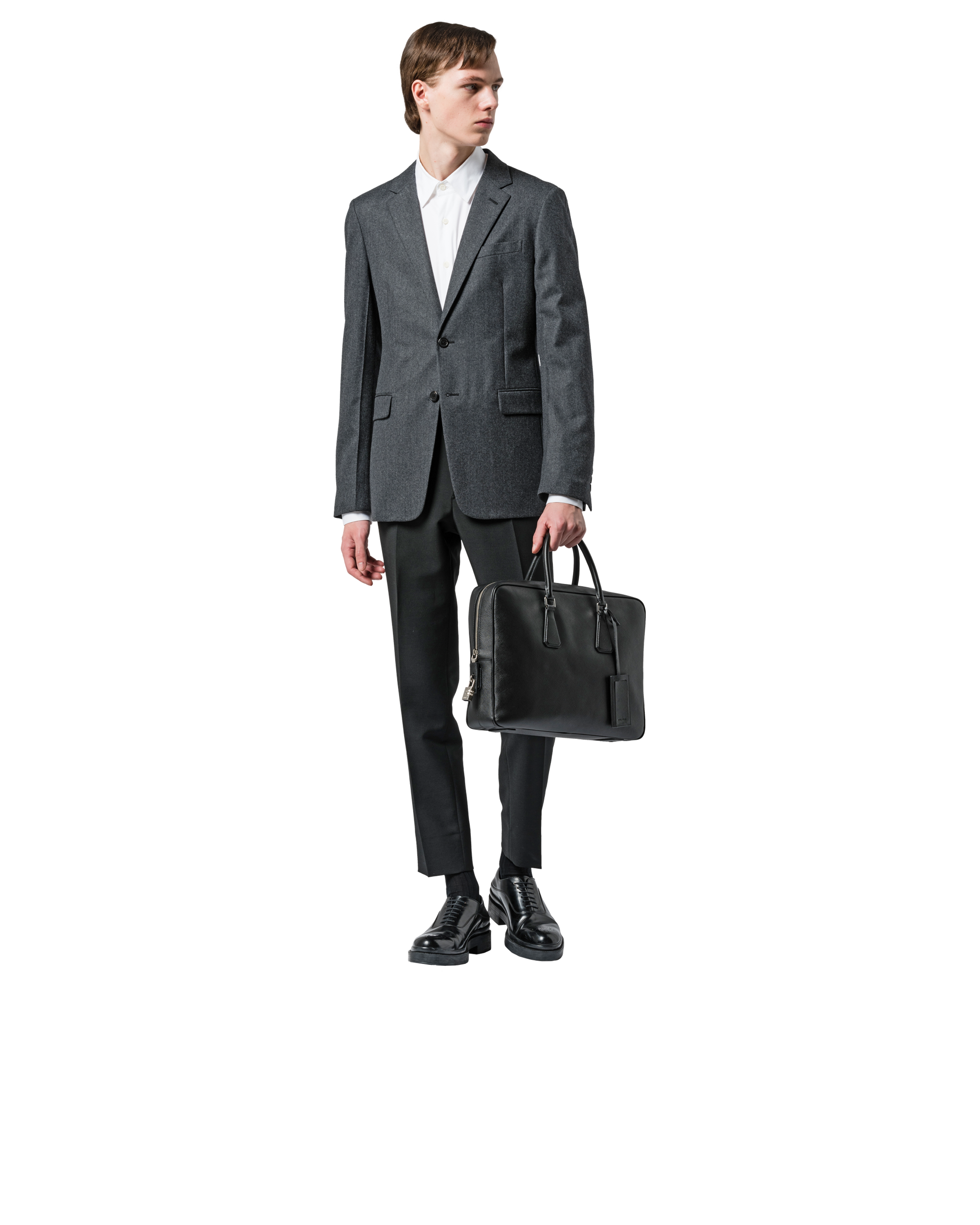 Prada saffiano travel briefcase new arrivals