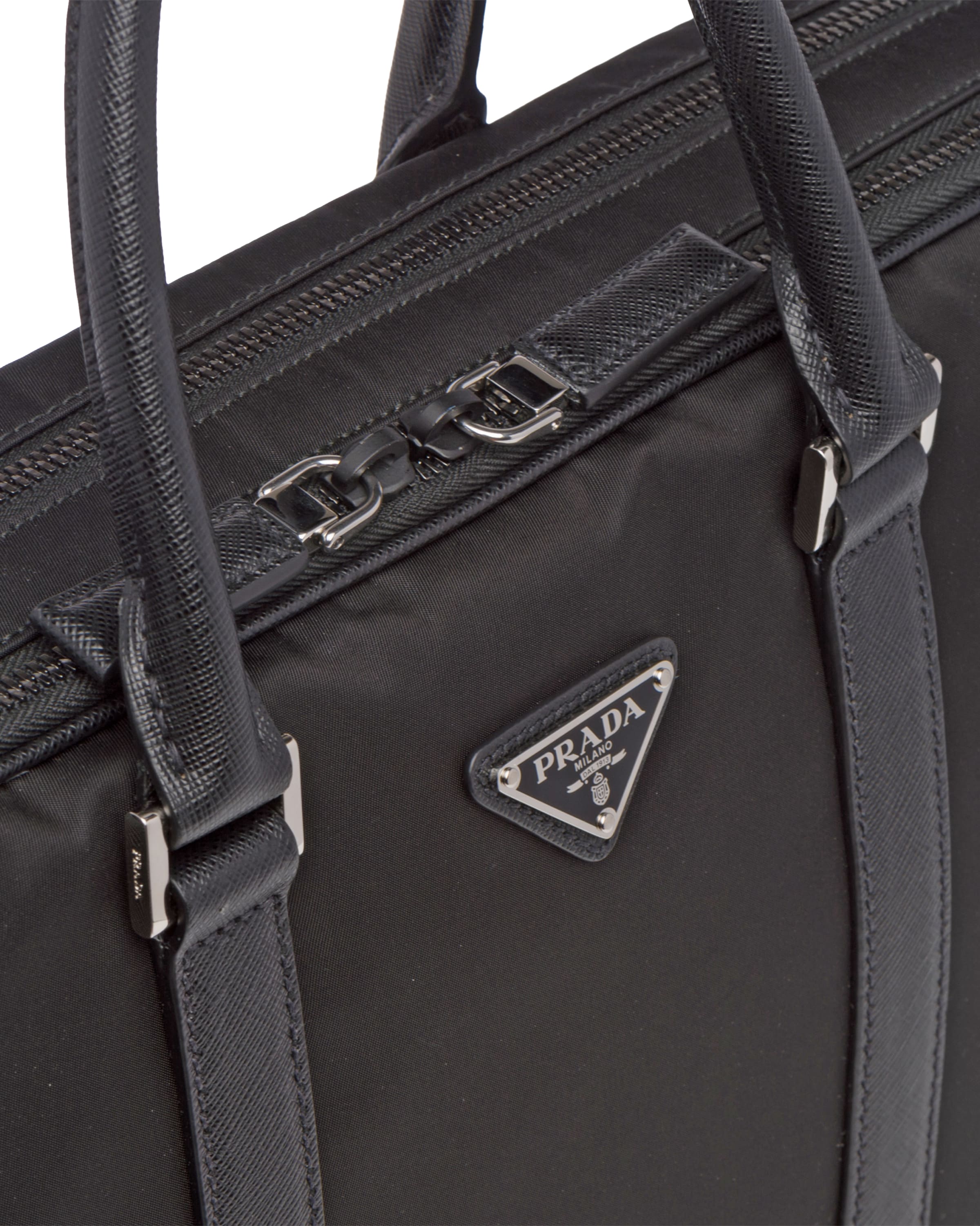 Black Nylon briefcase Prada