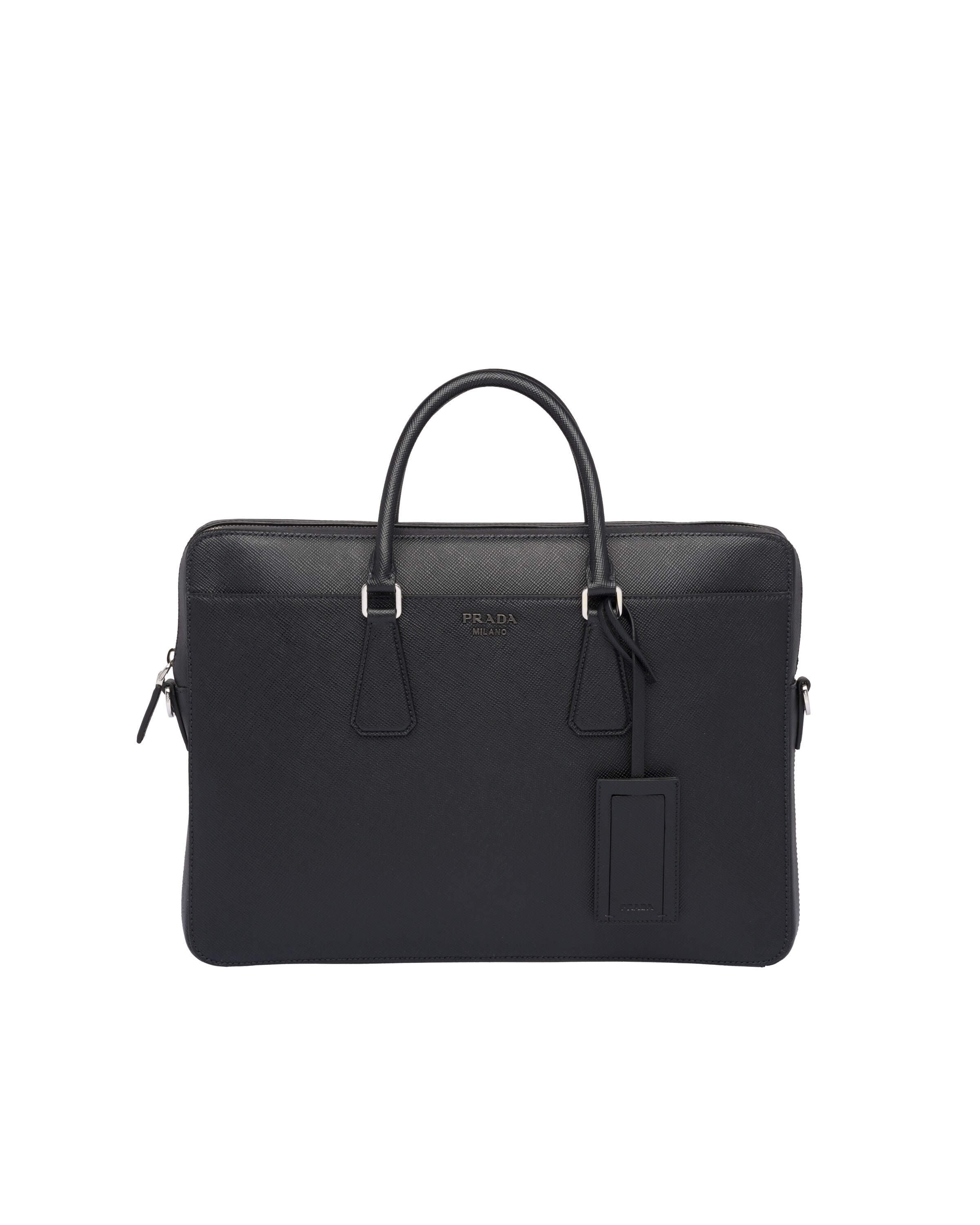 Black Saffiano Leather Briefcase Prada