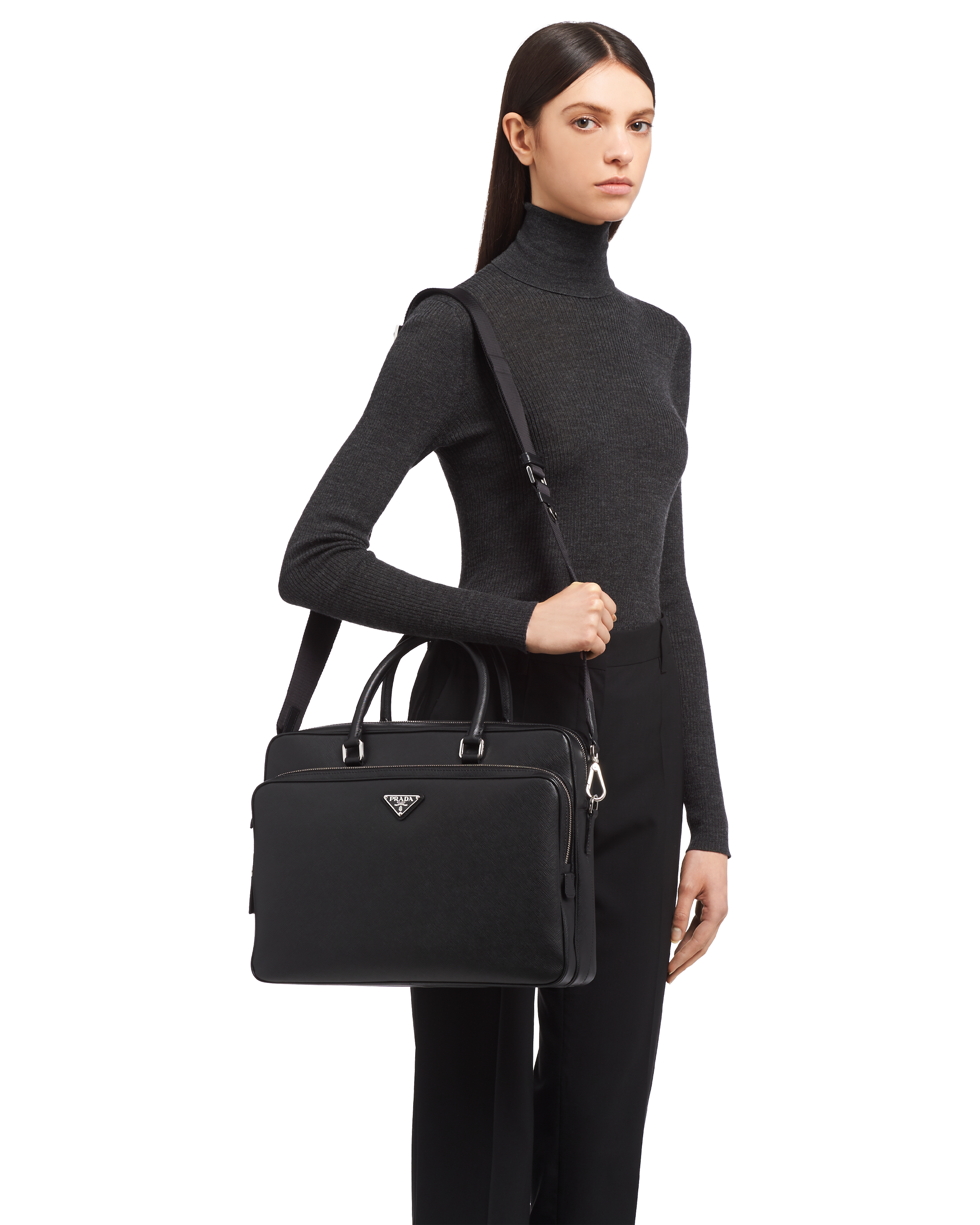 Prada Saffiano leather briefcase 2