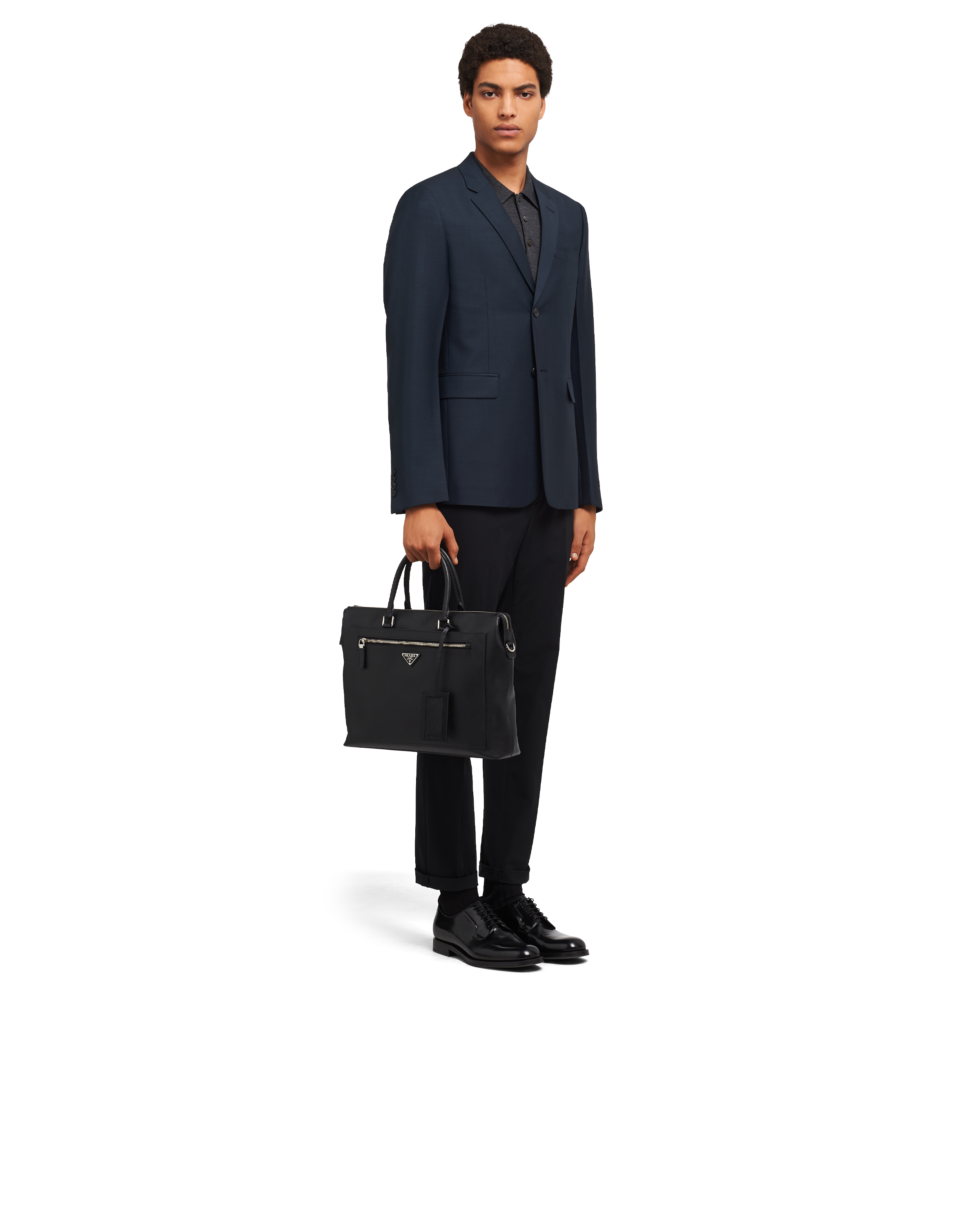 Black Saffiano Leather Briefcase Prada