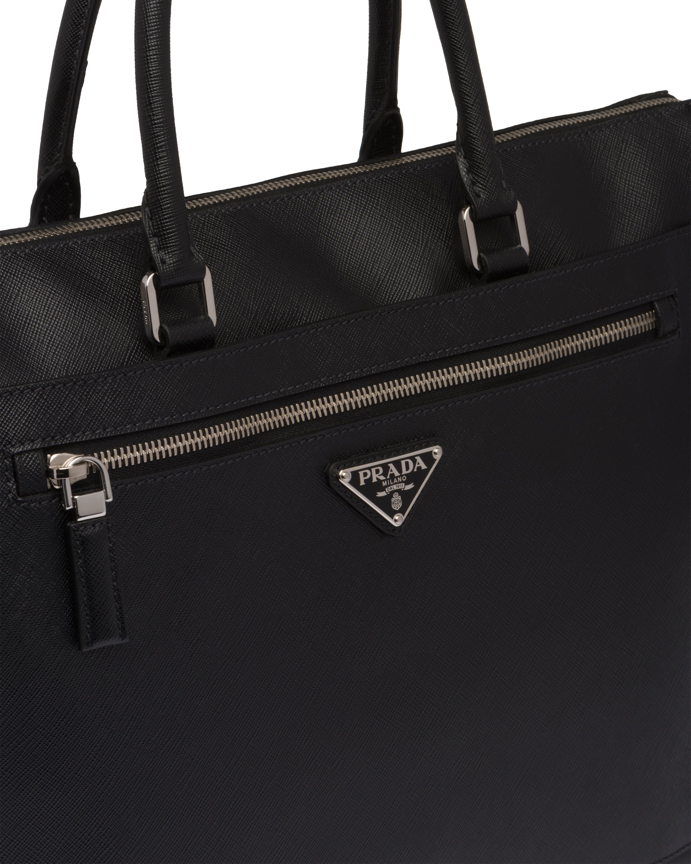 Saffiano Leather Briefcase Prada