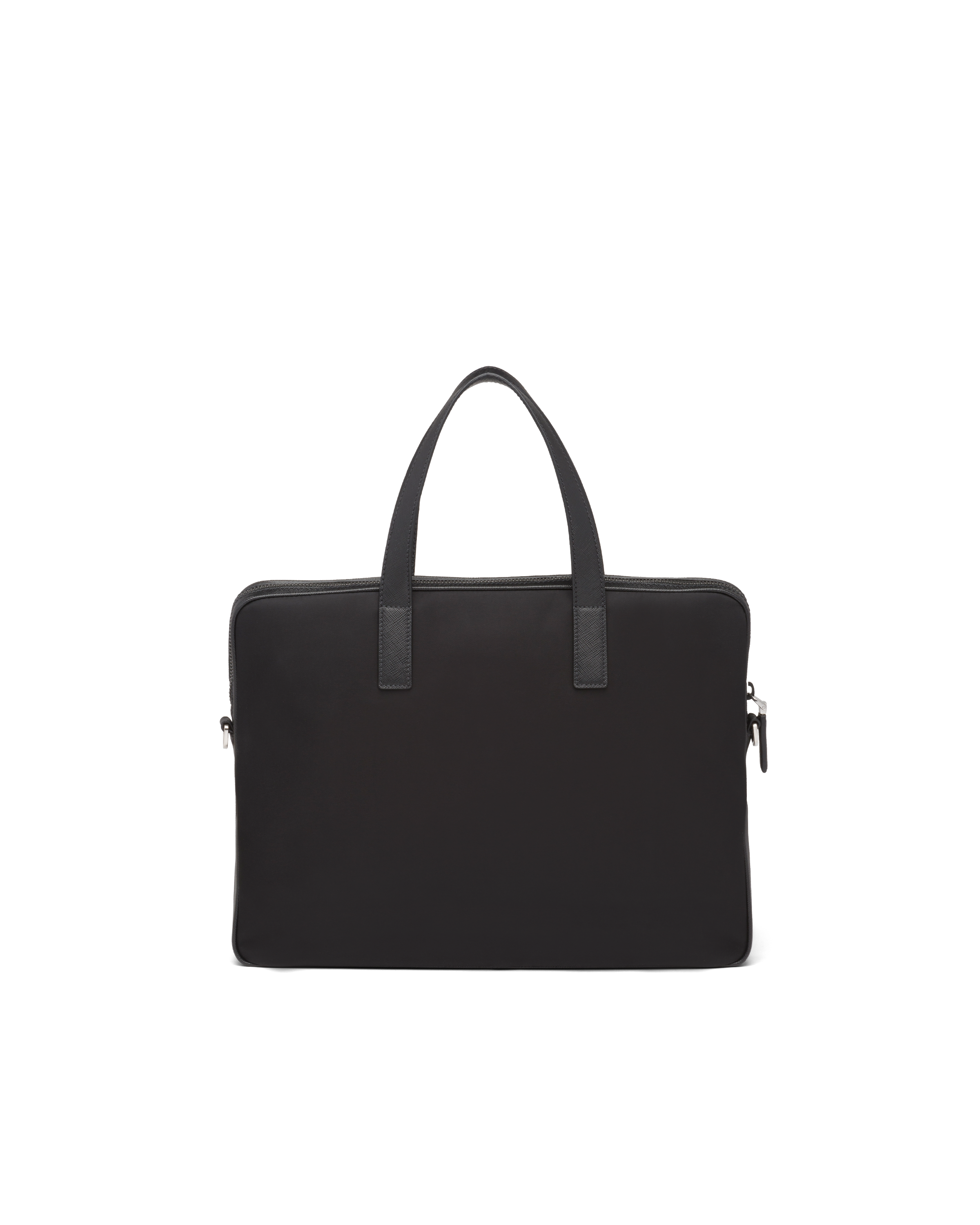 Black Re nylon And Saffiano Leather Briefcase PRADA