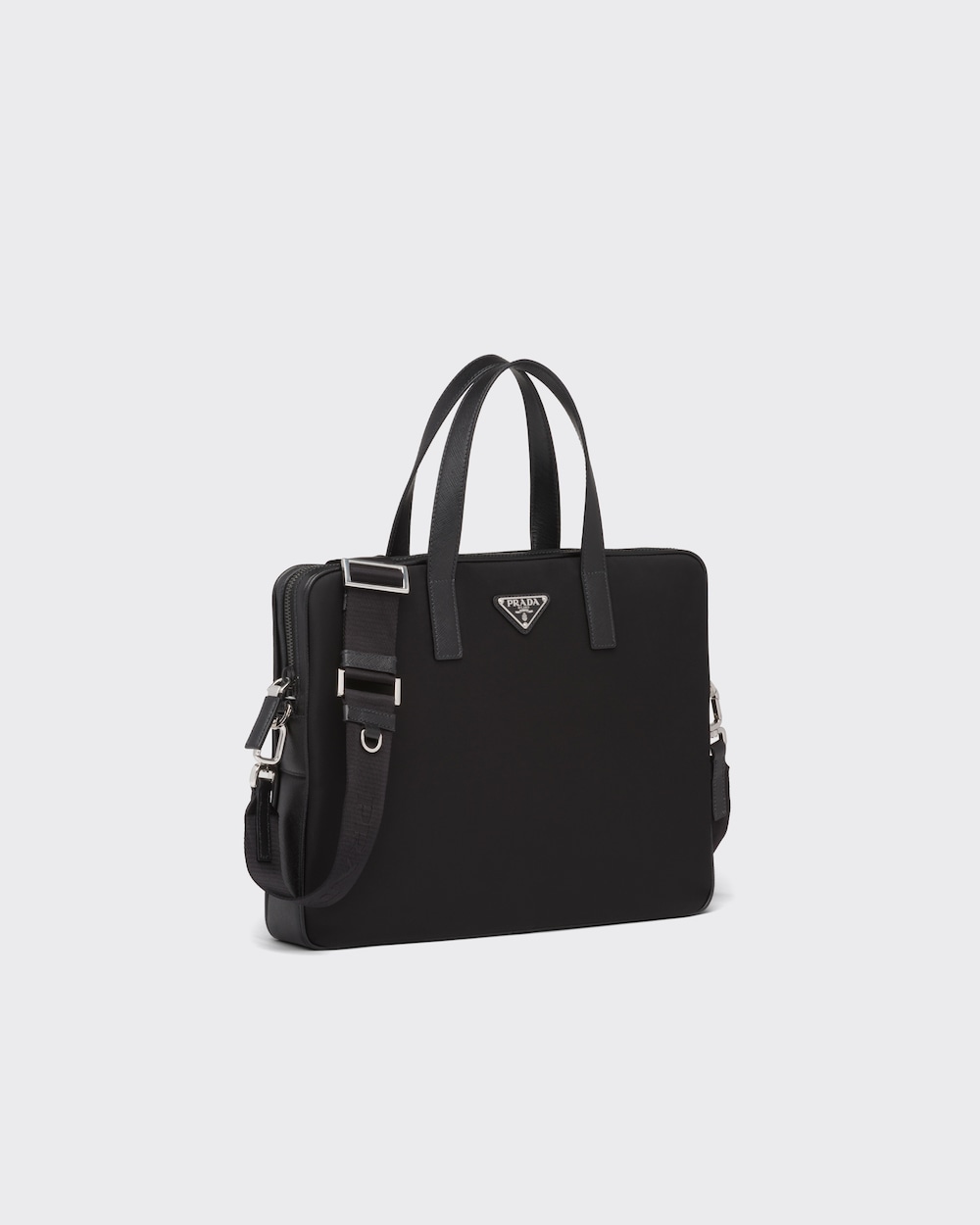 Borsa da Lavoro in Re-Nylon e Saffiano Nero | Prada